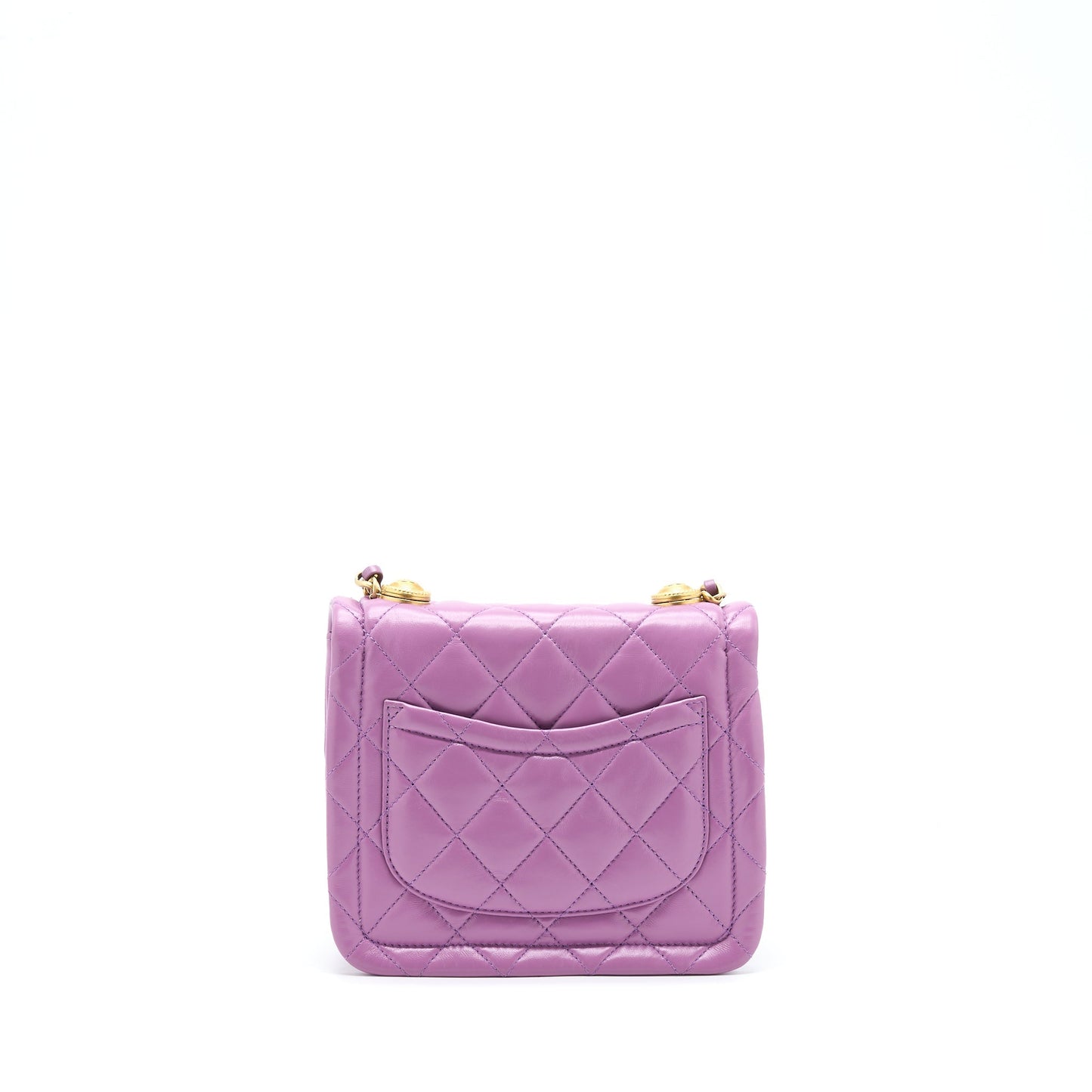 Chanel Square Flap Bag Lambskin Light Purple Brushed