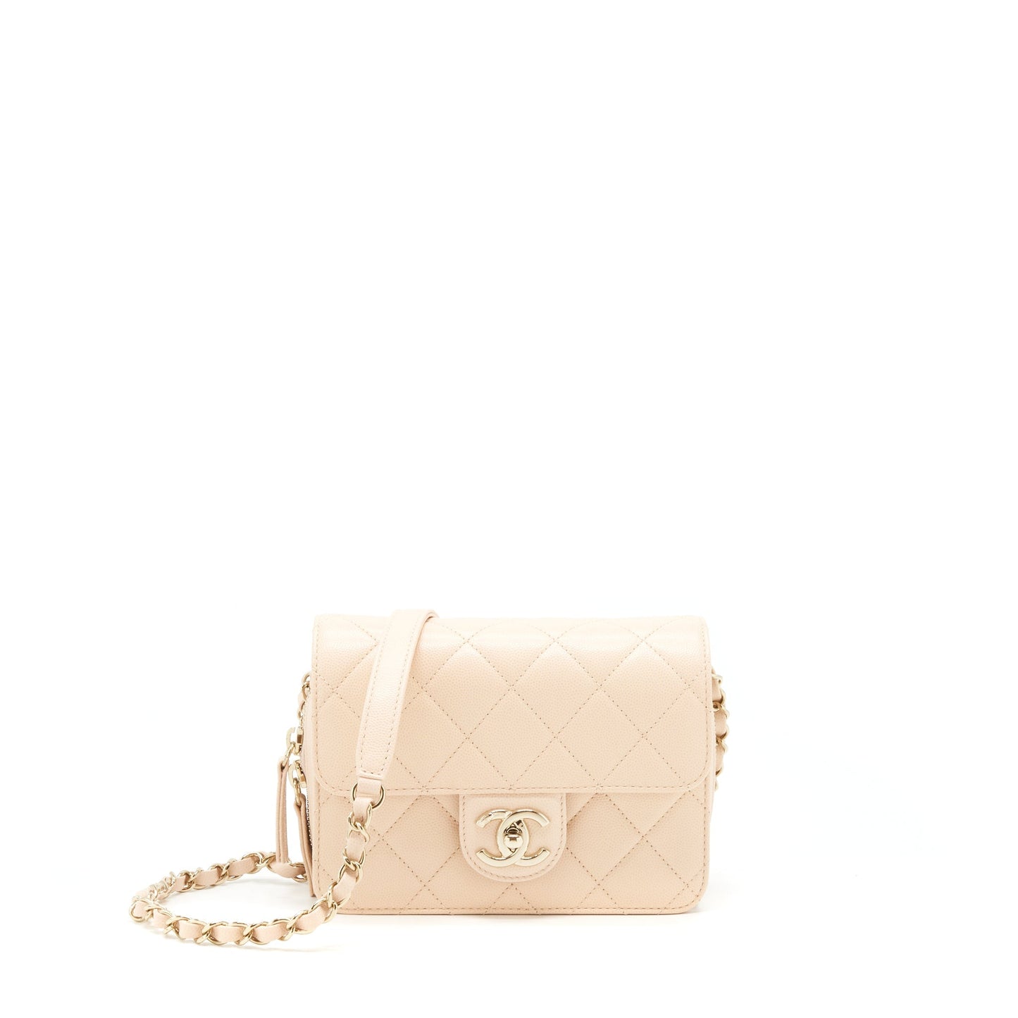 Chanel 21K Crossbody Bag Caviar Light Beige L