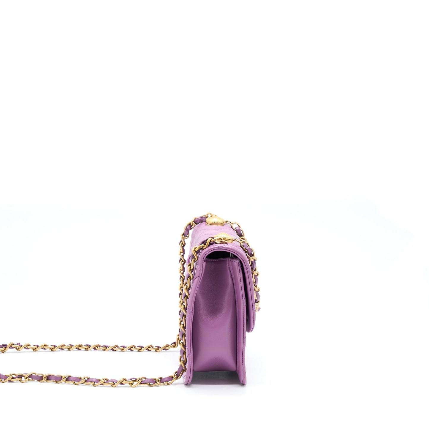 Chanel Square Flap Bag Lambskin Light Purple Brushed