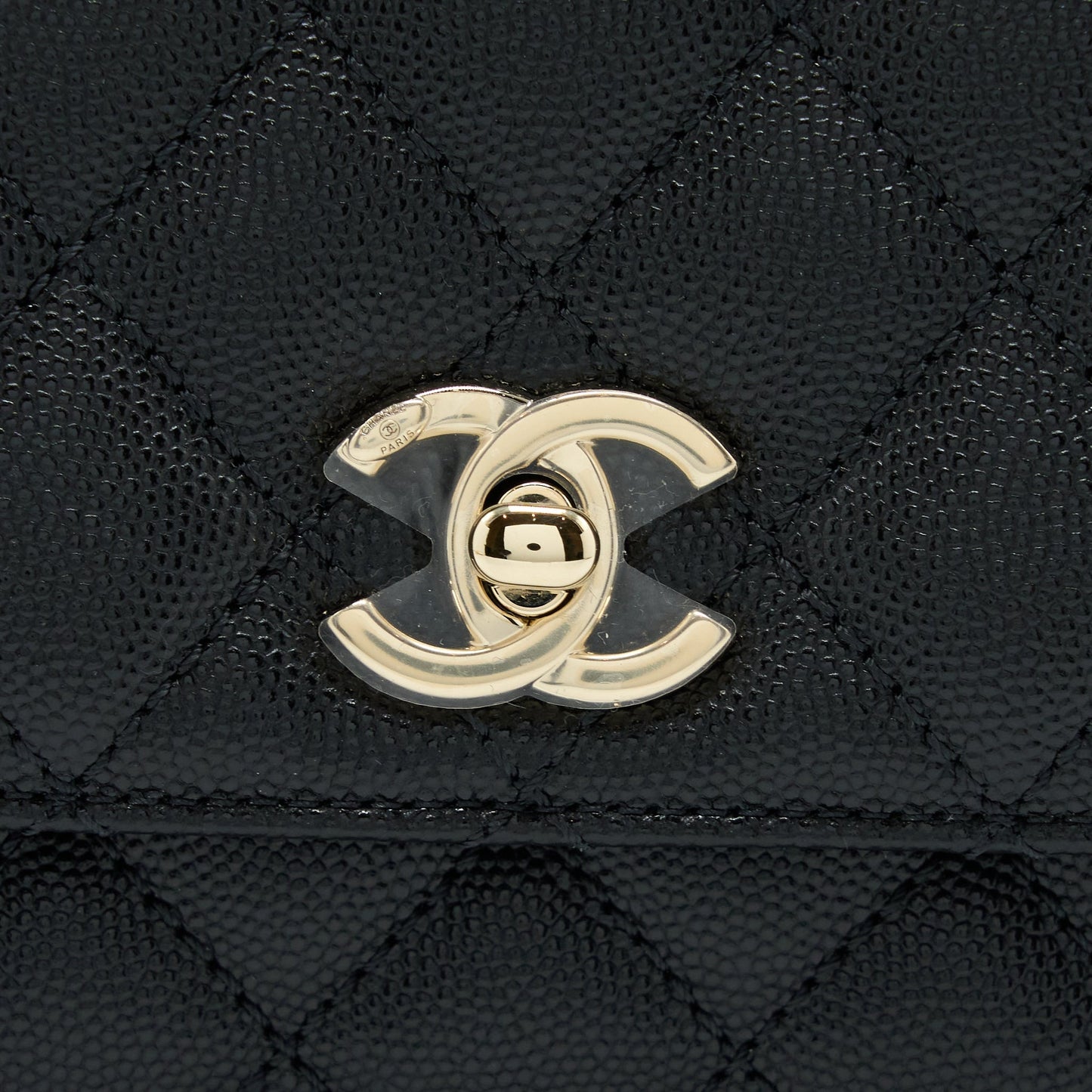 Chanel Mini Coco Handle Bag With Dark Red Handle Caviar Black L(Microchip)