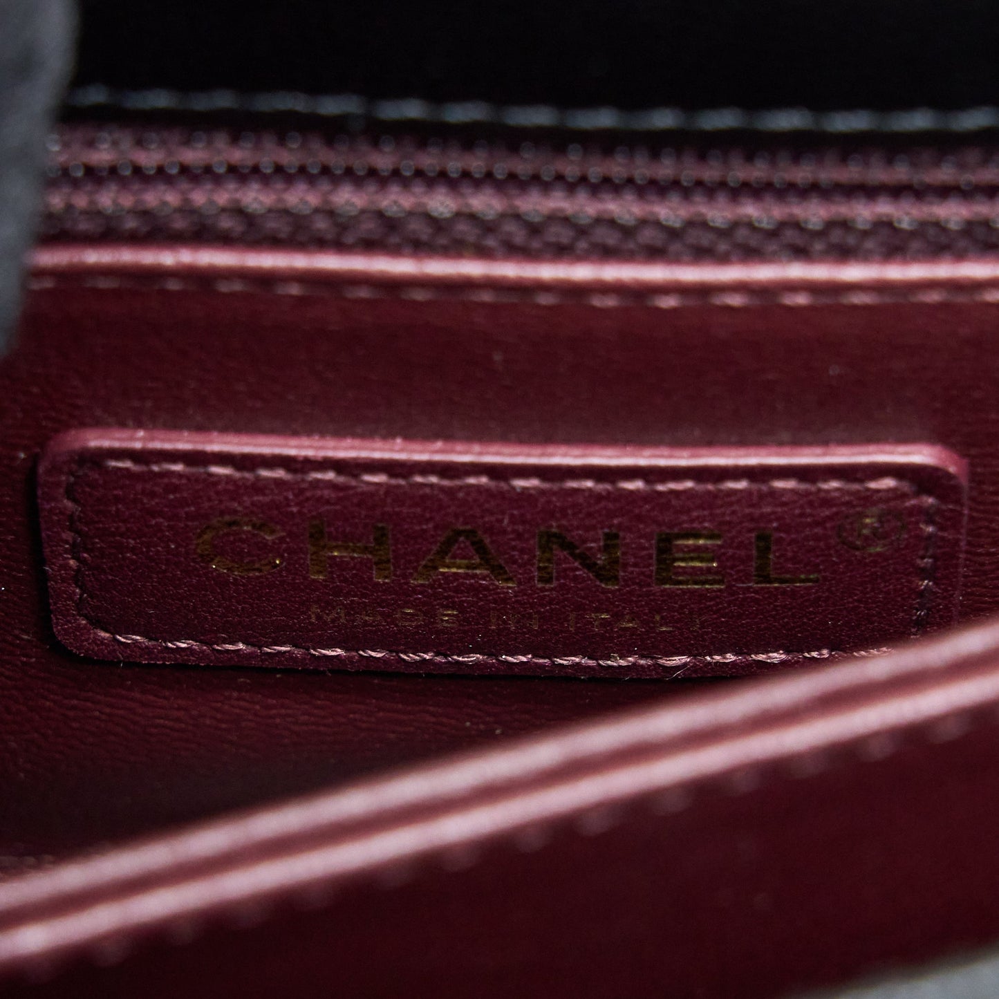 Chanel Mini Coco Handle Bag With Dark Red Handle Caviar Black L(Microchip)