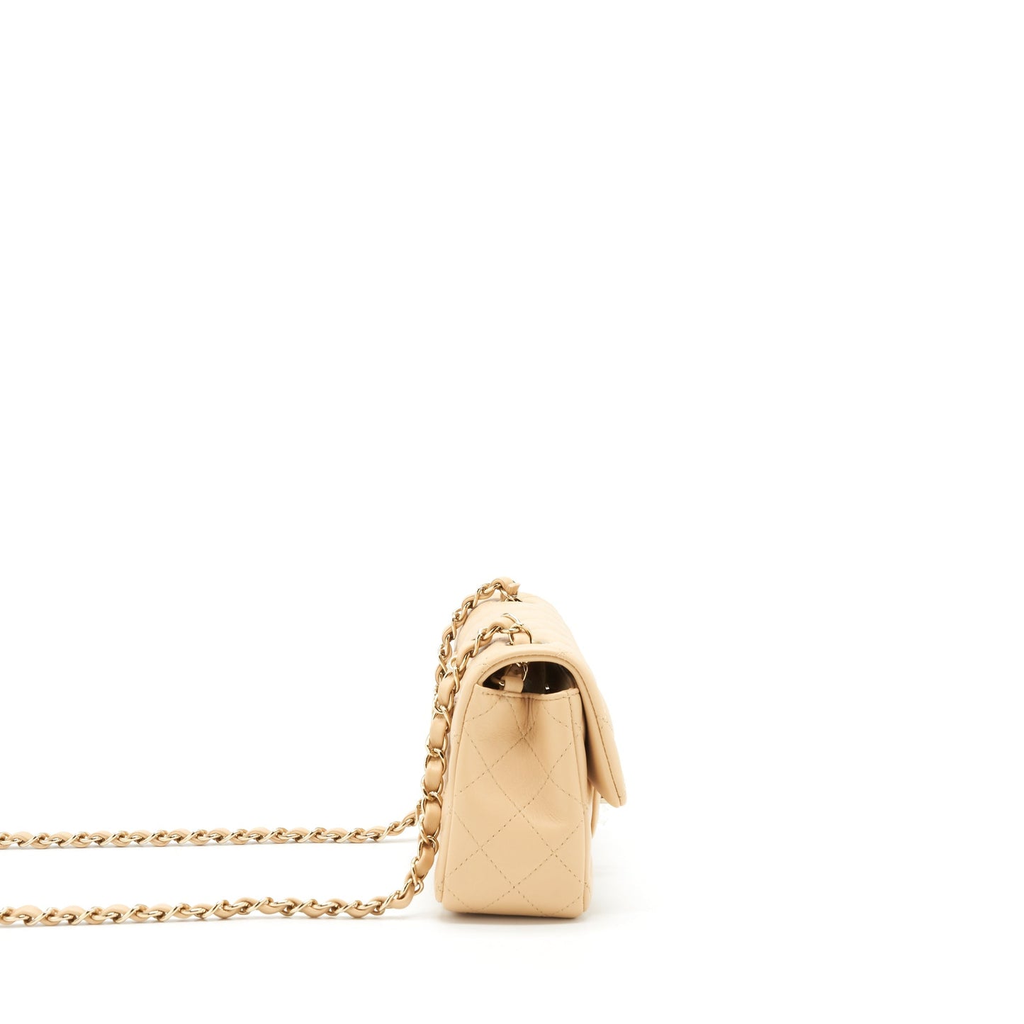 Chanel Mini Rectangular Lambskin Light Beige L