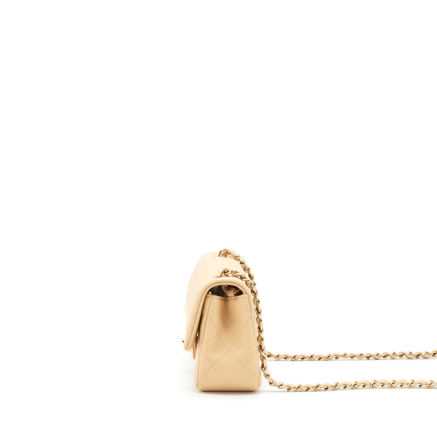 Chanel Mini Rectangular Lambskin Light Beige L