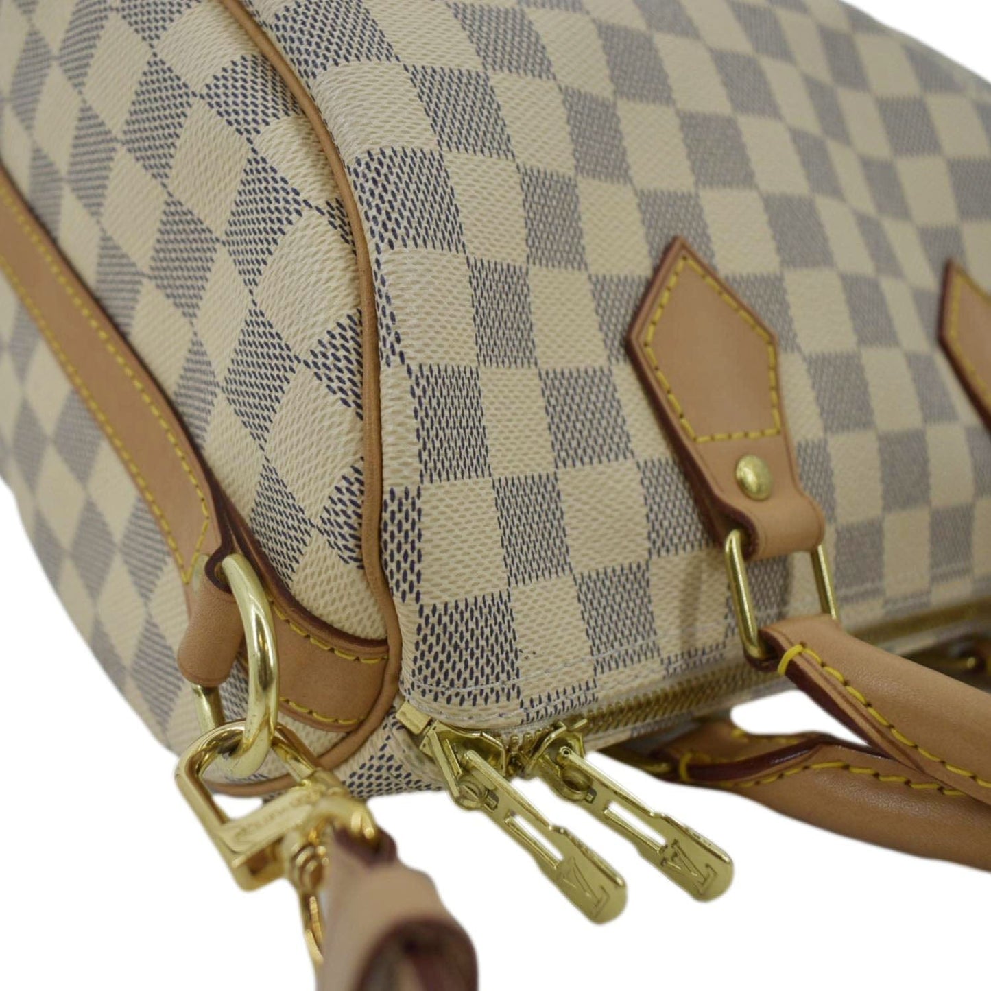 LOUIS VUITTON  25 Bandouliere Damier Azur Satchel Bag White