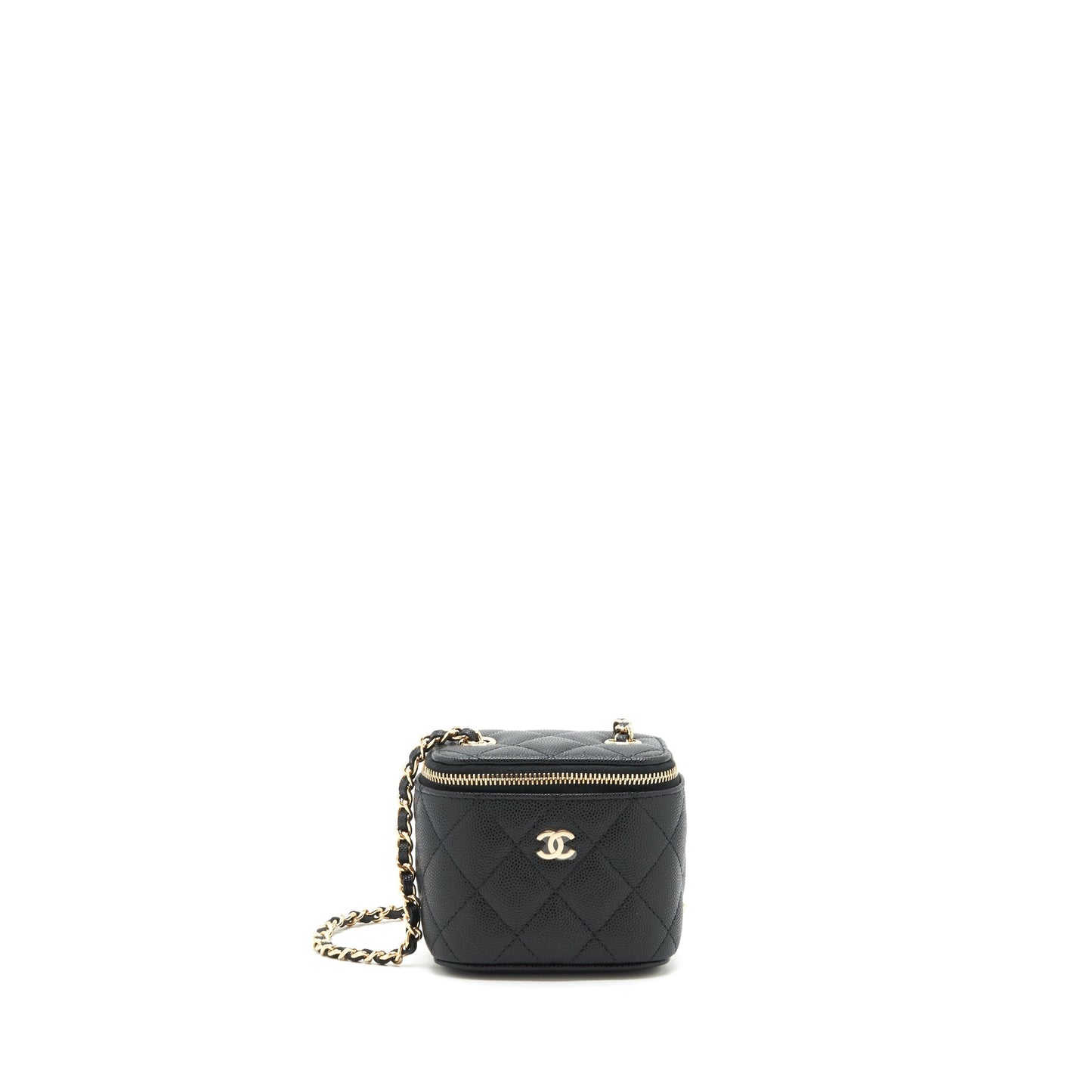Chanel 22C Mini Vanity With Chain Caviar Black L