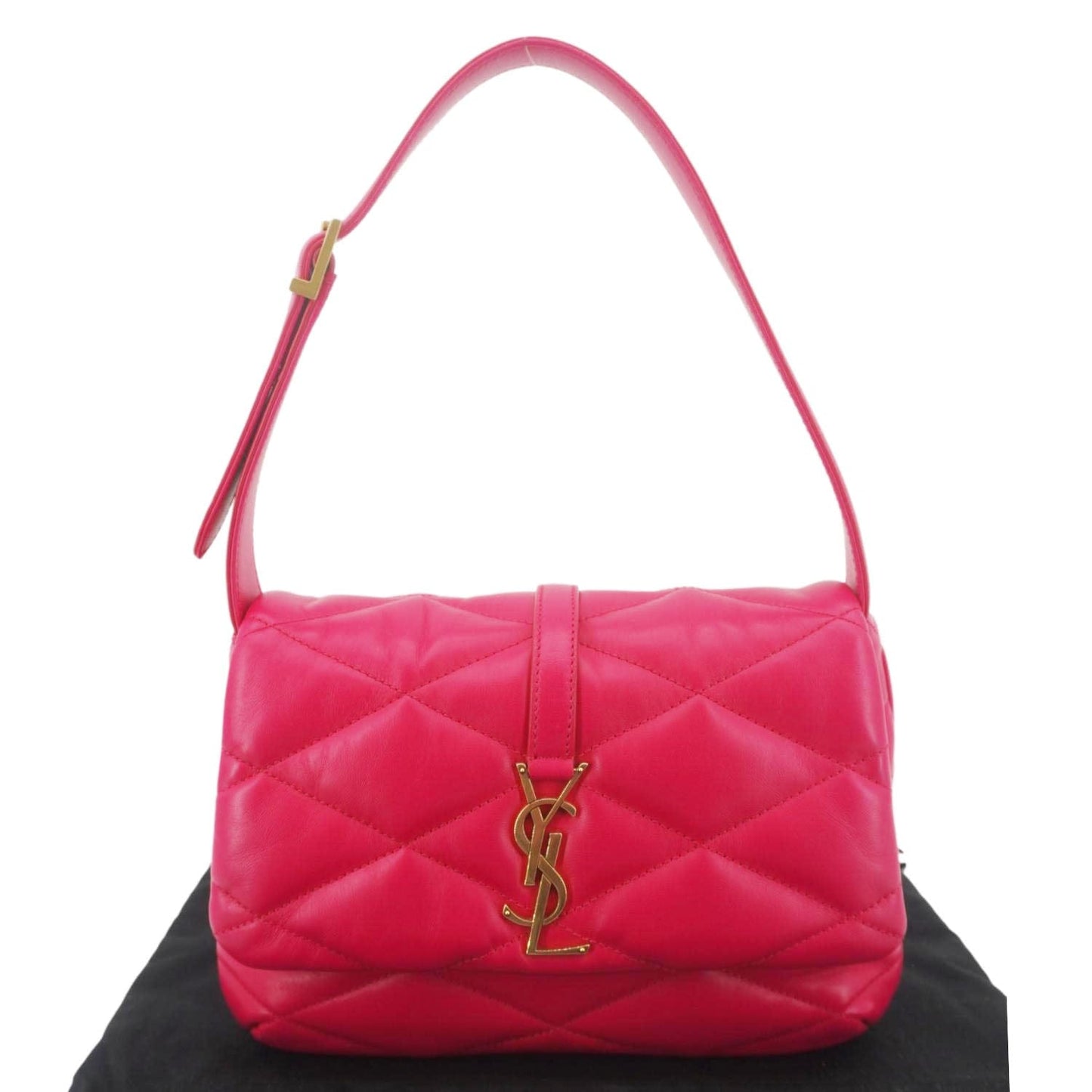 YVES SAINT LAURENT LE 57 Quilted Leather Hobo Bag Pink