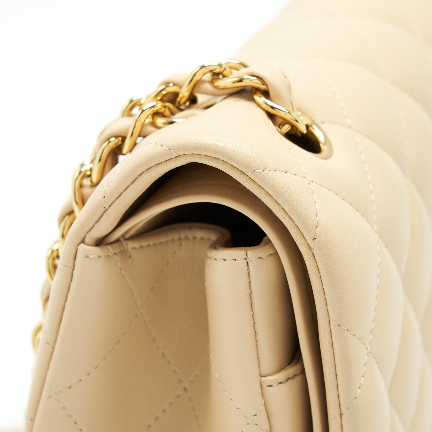 Chanel Jumbo Classic Double Flap Bag Lambskin Beige L