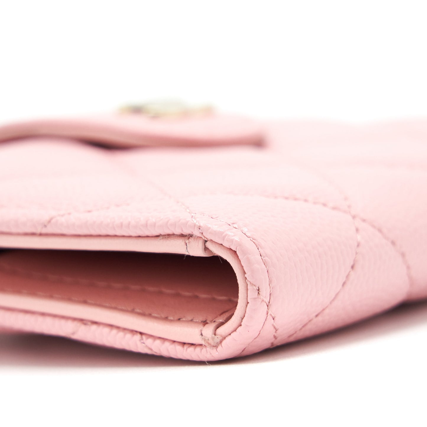 Chanel Double Zip Card Holder Caviar Pink L