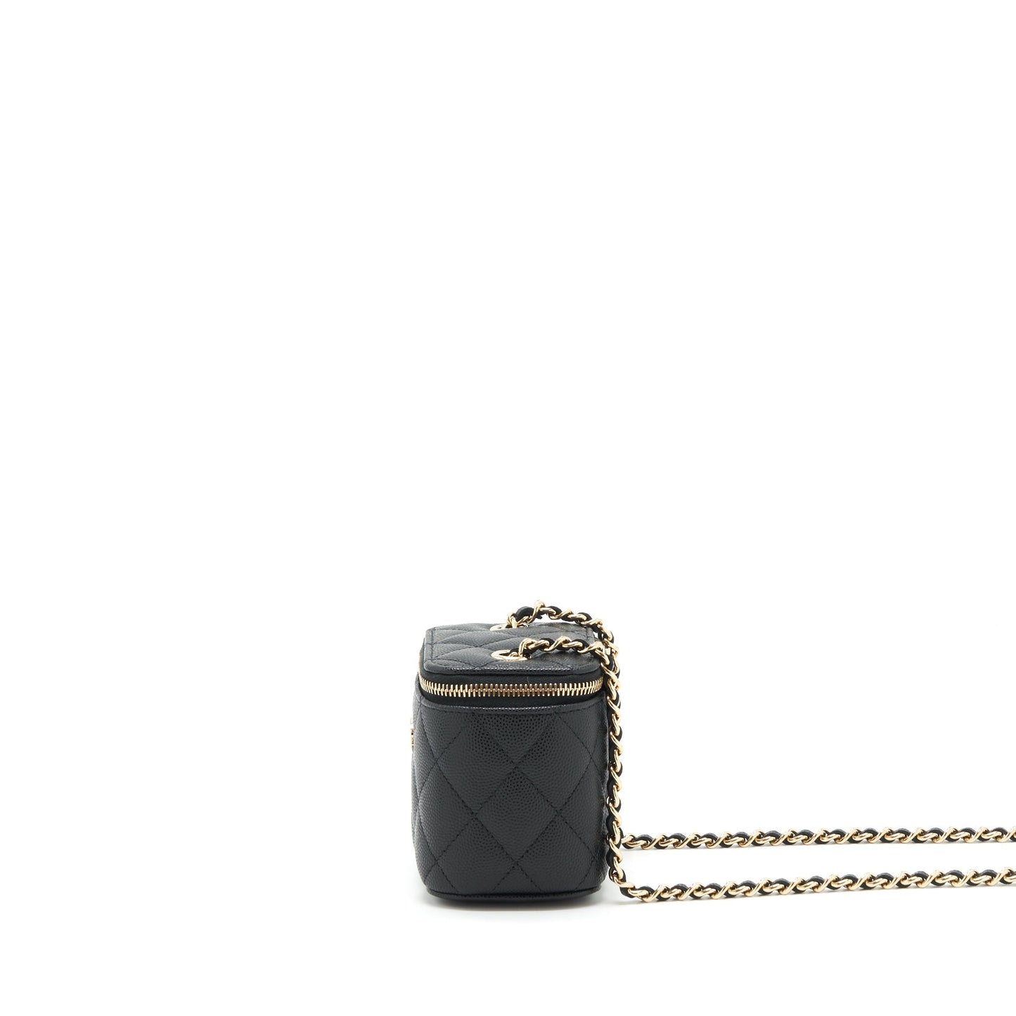 Chanel 22C Mini Vanity With Chain Caviar Black L