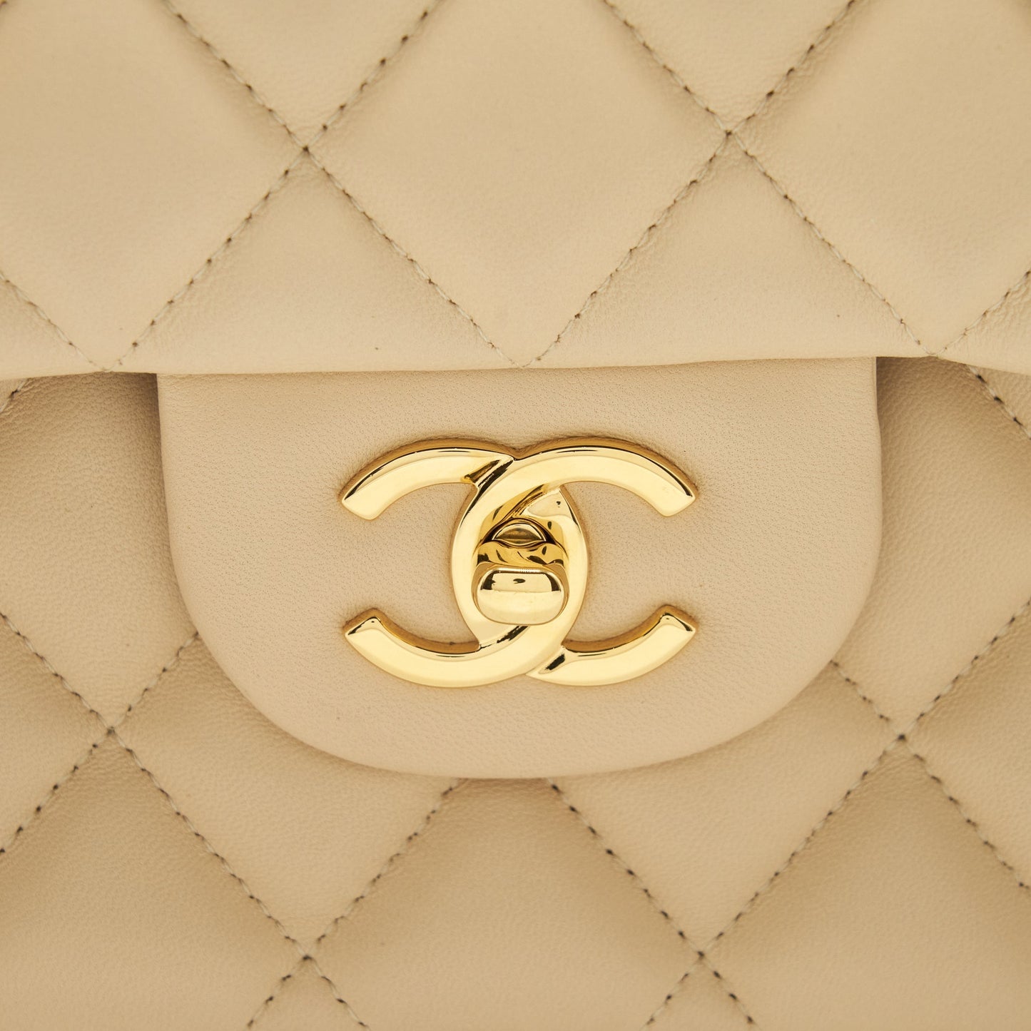 Chanel Jumbo Classic Double Flap Bag Lambskin Beige L