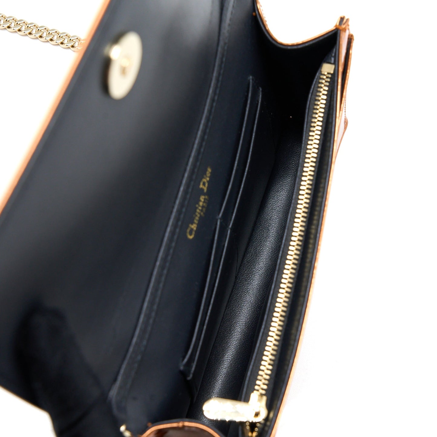 Dior Diorama Wallet on Chain Patent Metallic