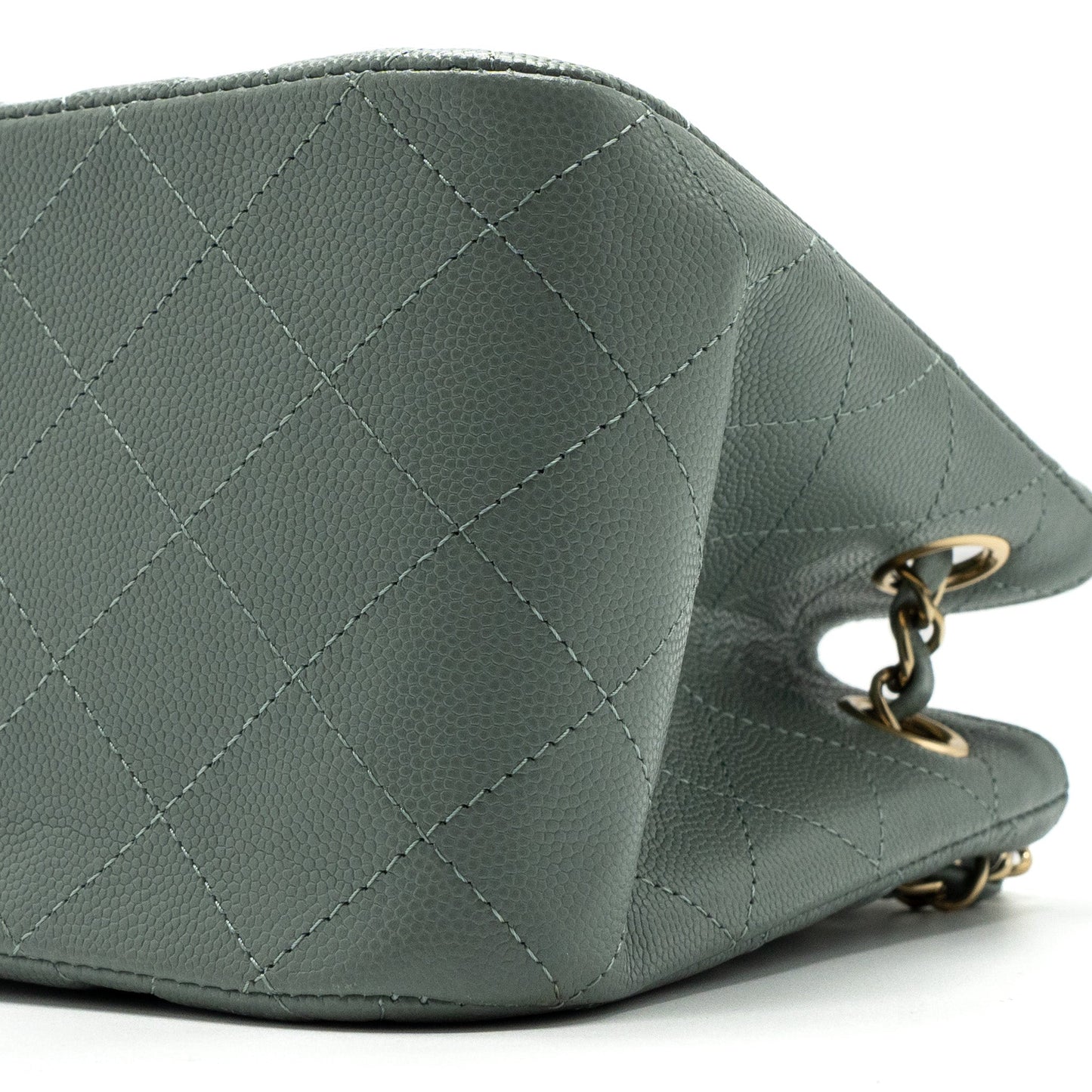 Chanel 23C mini bucket tote bag caviar light grey L (microchip)