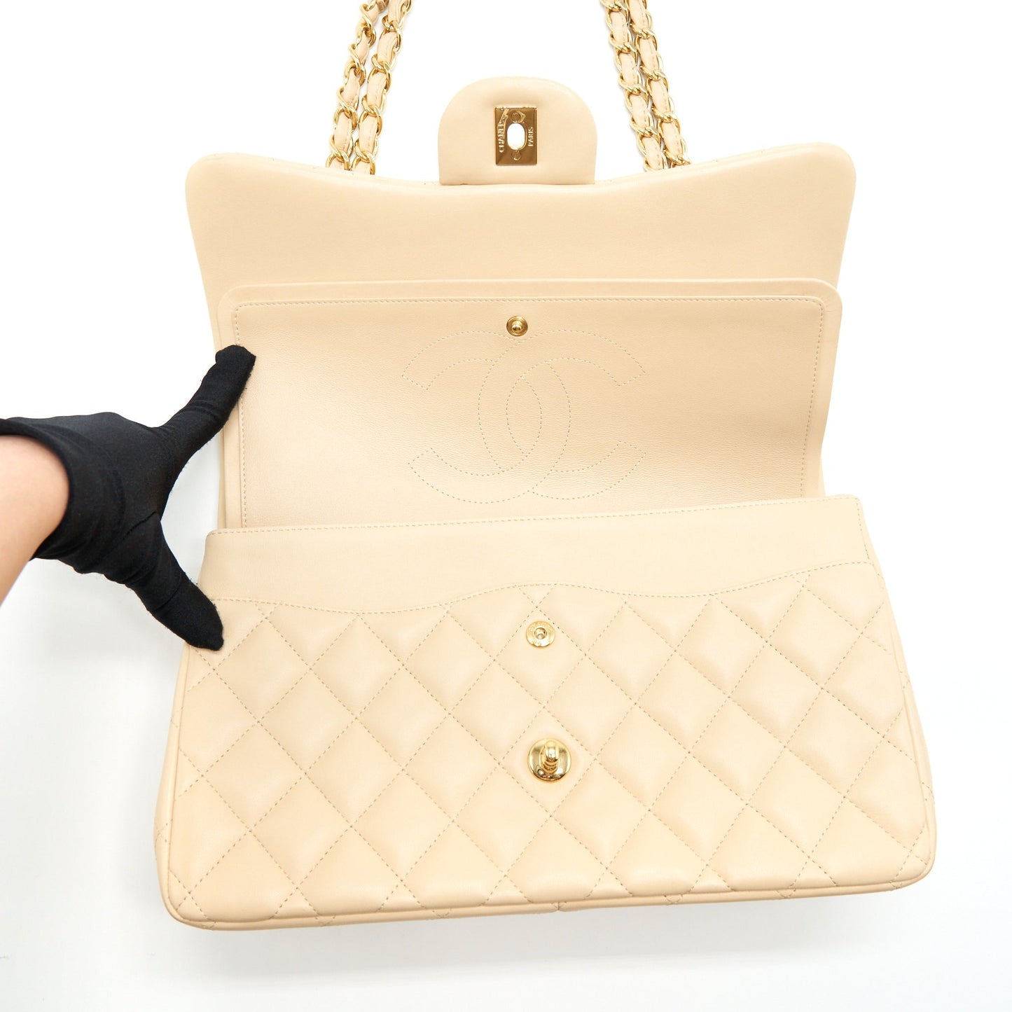 Chanel Jumbo Classic Double Flap Bag Lambskin Beige L