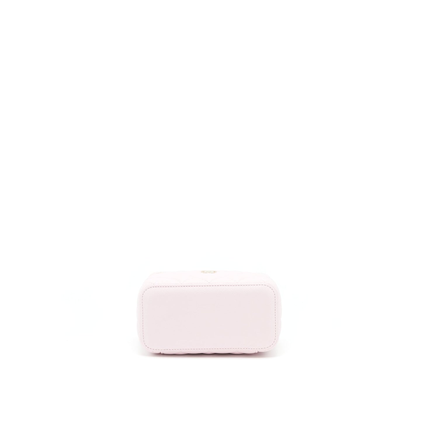 Chanel 22P Long Vanity Case With Logo Chain Caviar Light Pink L