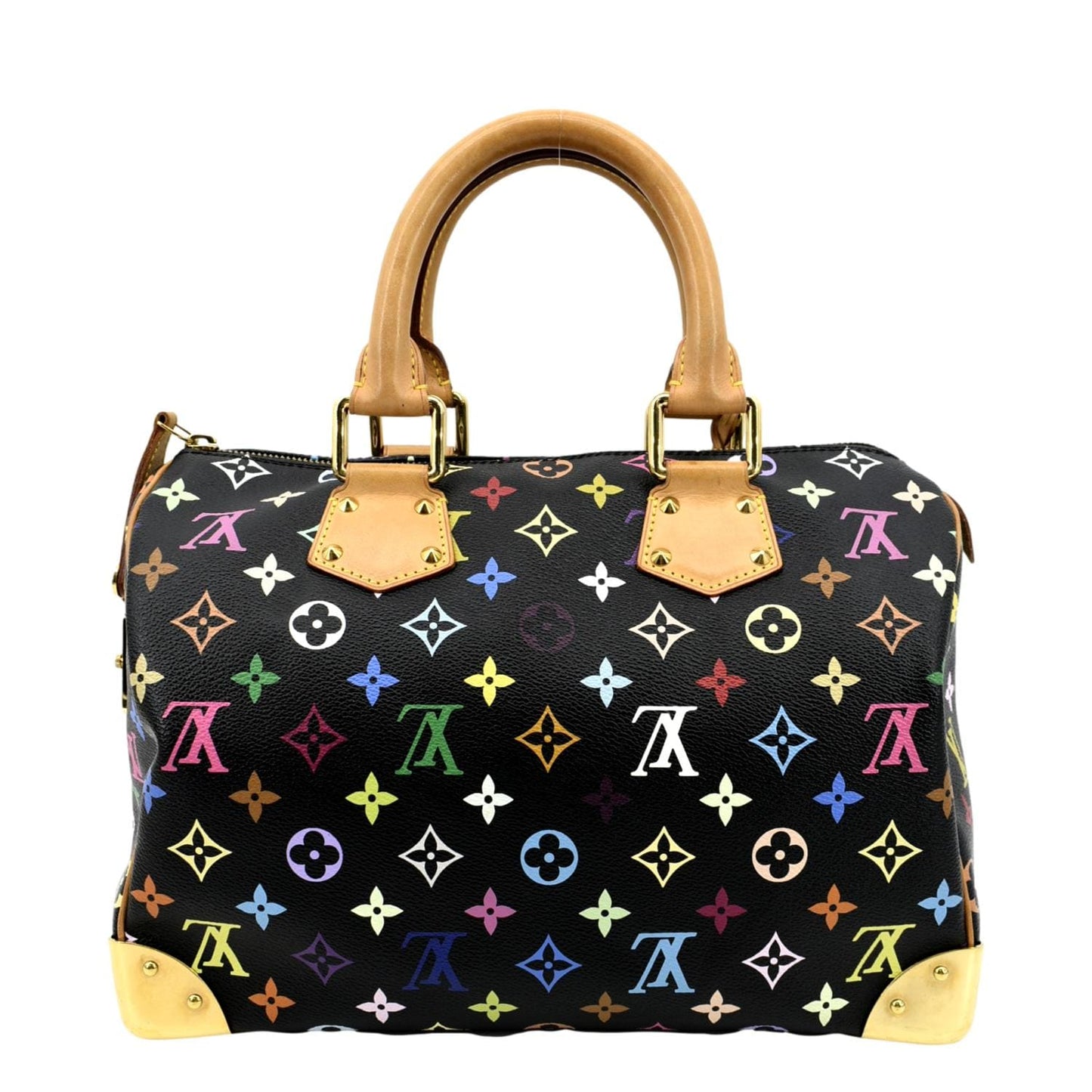 LOUIS VUITTON  30 Multicolor Monogram Canvas Satchel Bag Black