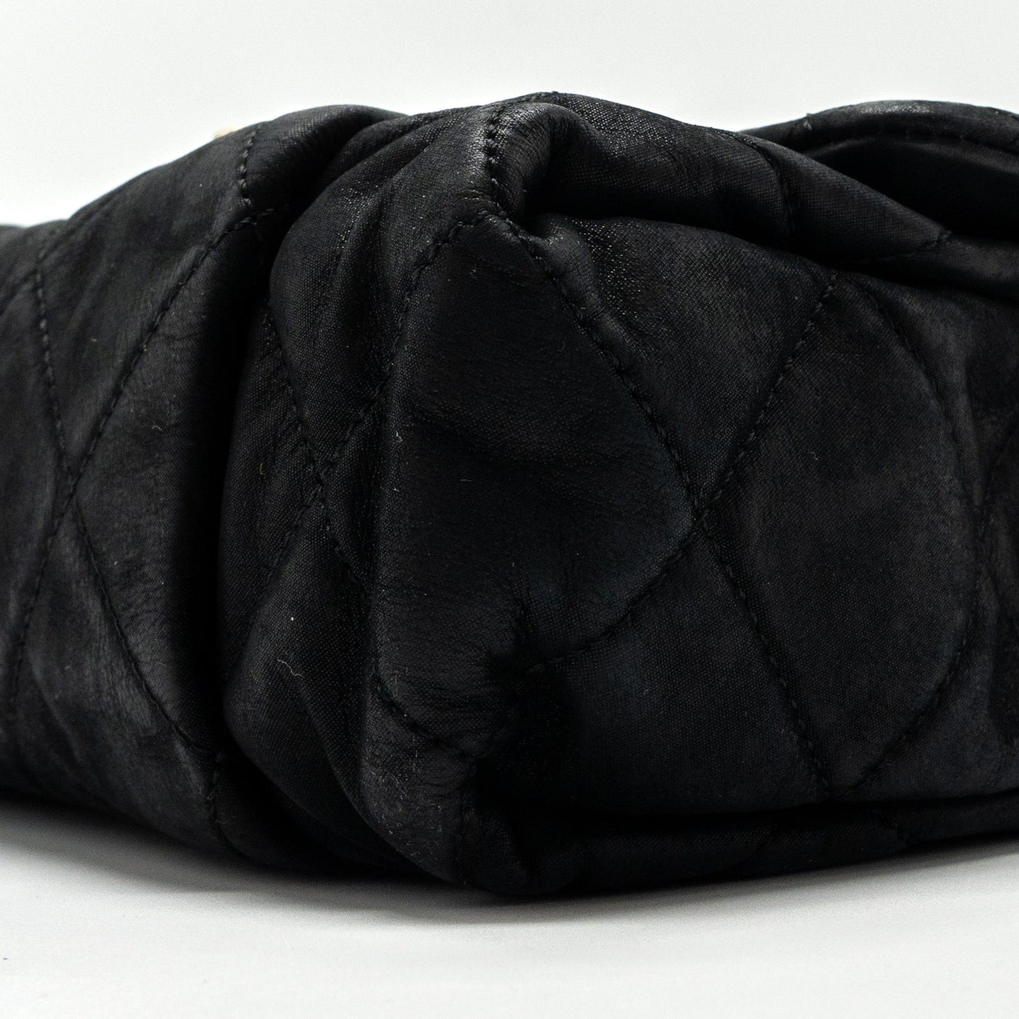 Chanel quilted seasonal flap bag Calfskin Iridescent black with