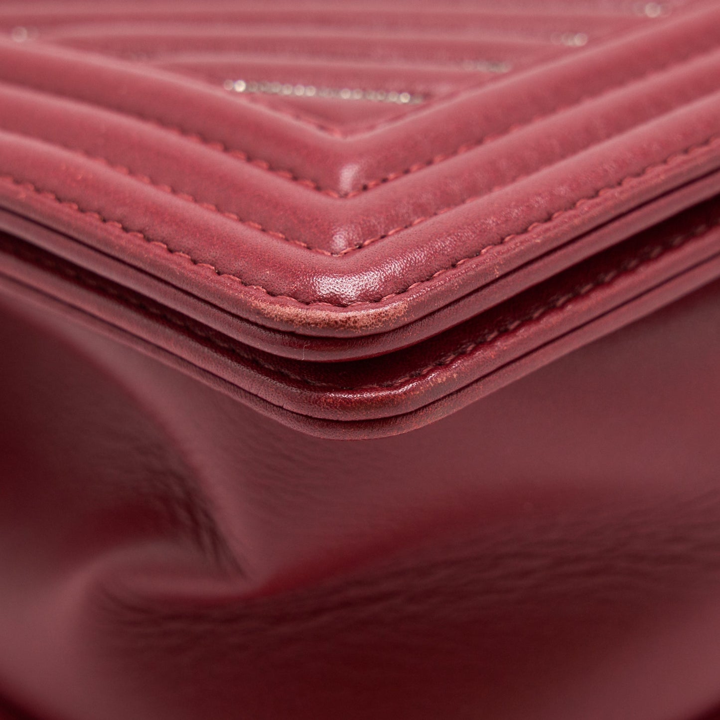 Chanel Medium Chevron Boy Chanel Bag Limited Edition dark red