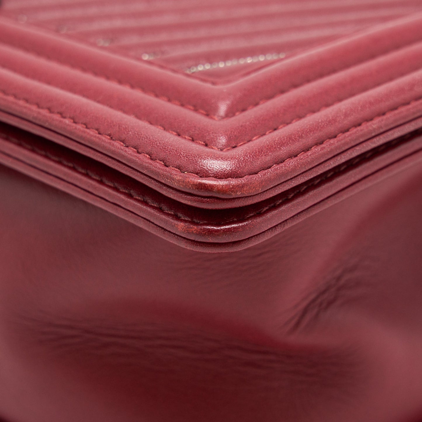 Chanel Medium Chevron Boy Chanel Bag Limited Edition dark red