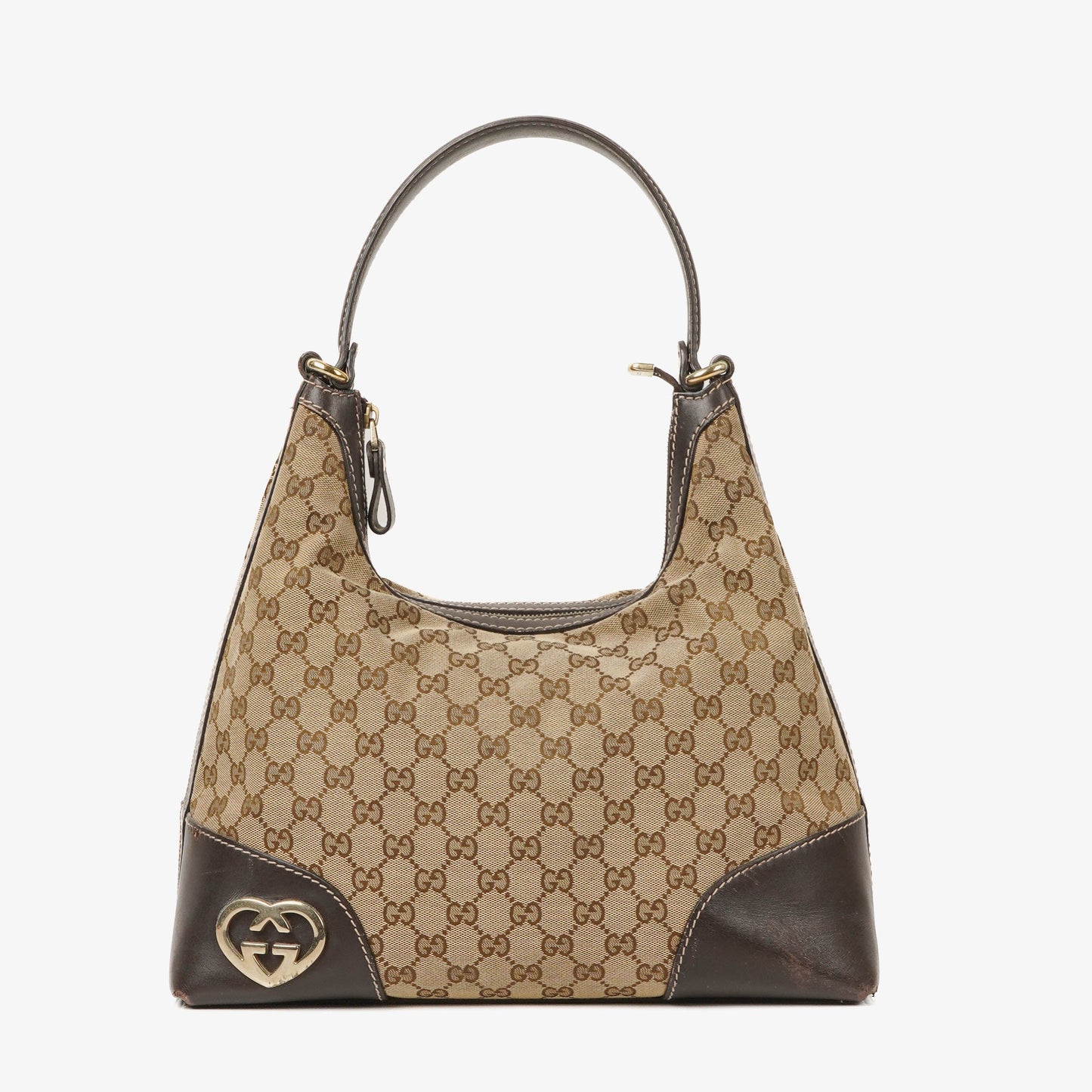 Gucci GG Canvas Lovely Heart Hobo Bag