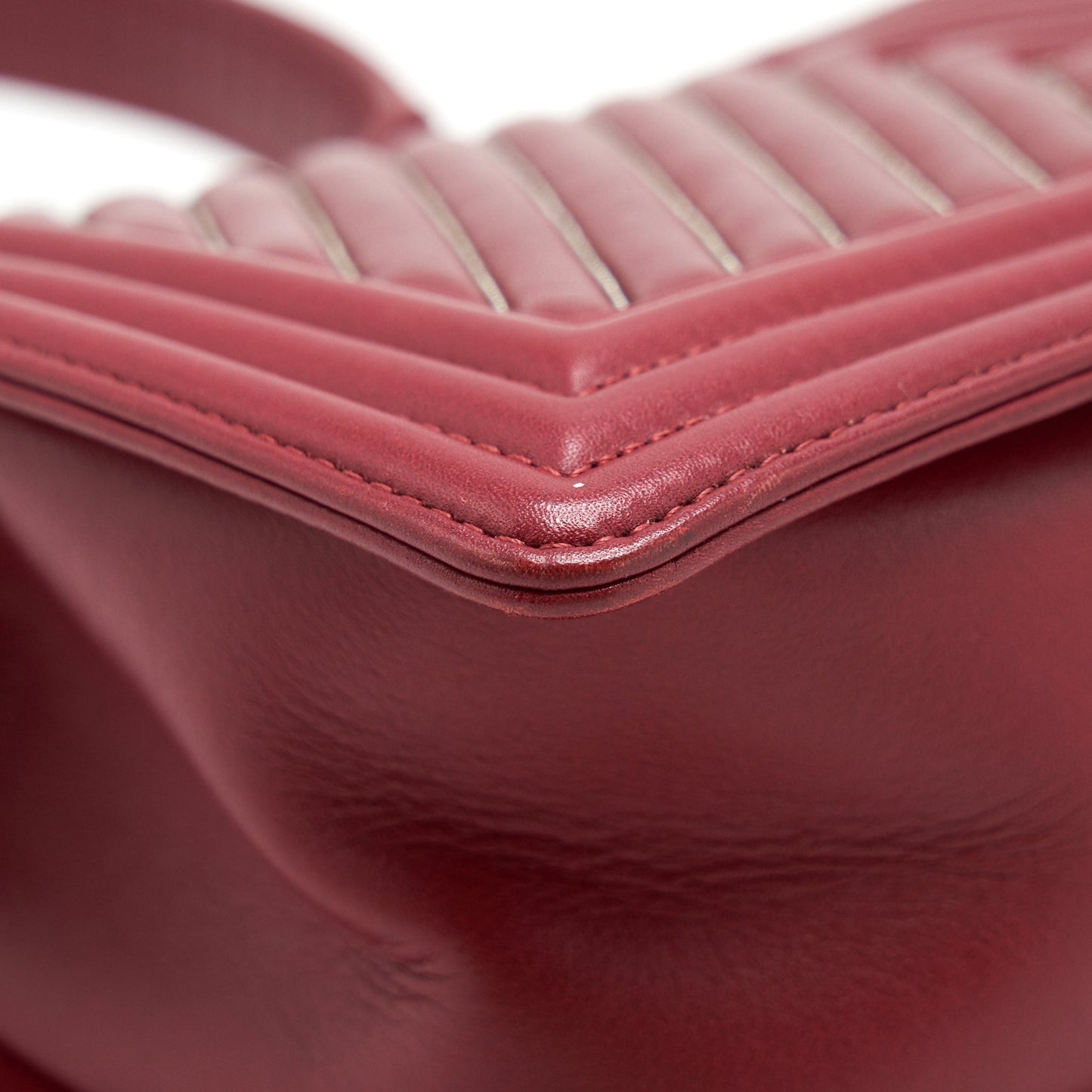 Chanel Medium Chevron Boy Chanel Bag Limited Edition dark red