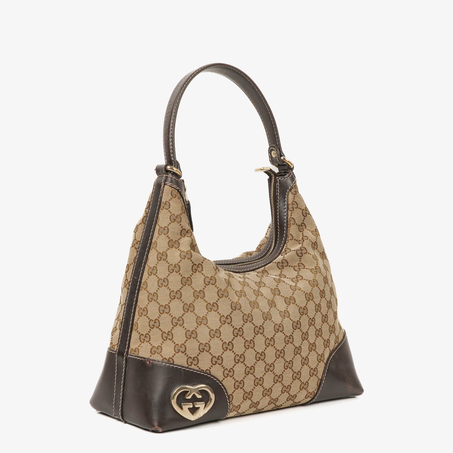 Gucci GG Canvas Lovely Heart Hobo Bag