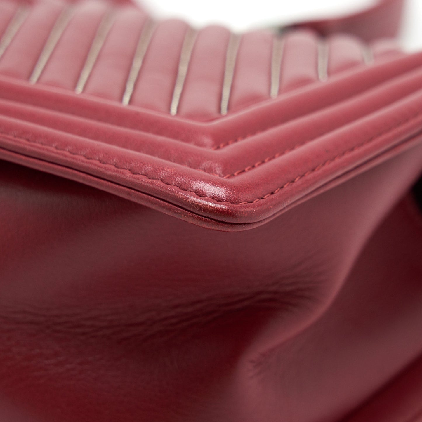 Chanel Medium Chevron Boy Chanel Bag Limited Edition dark red