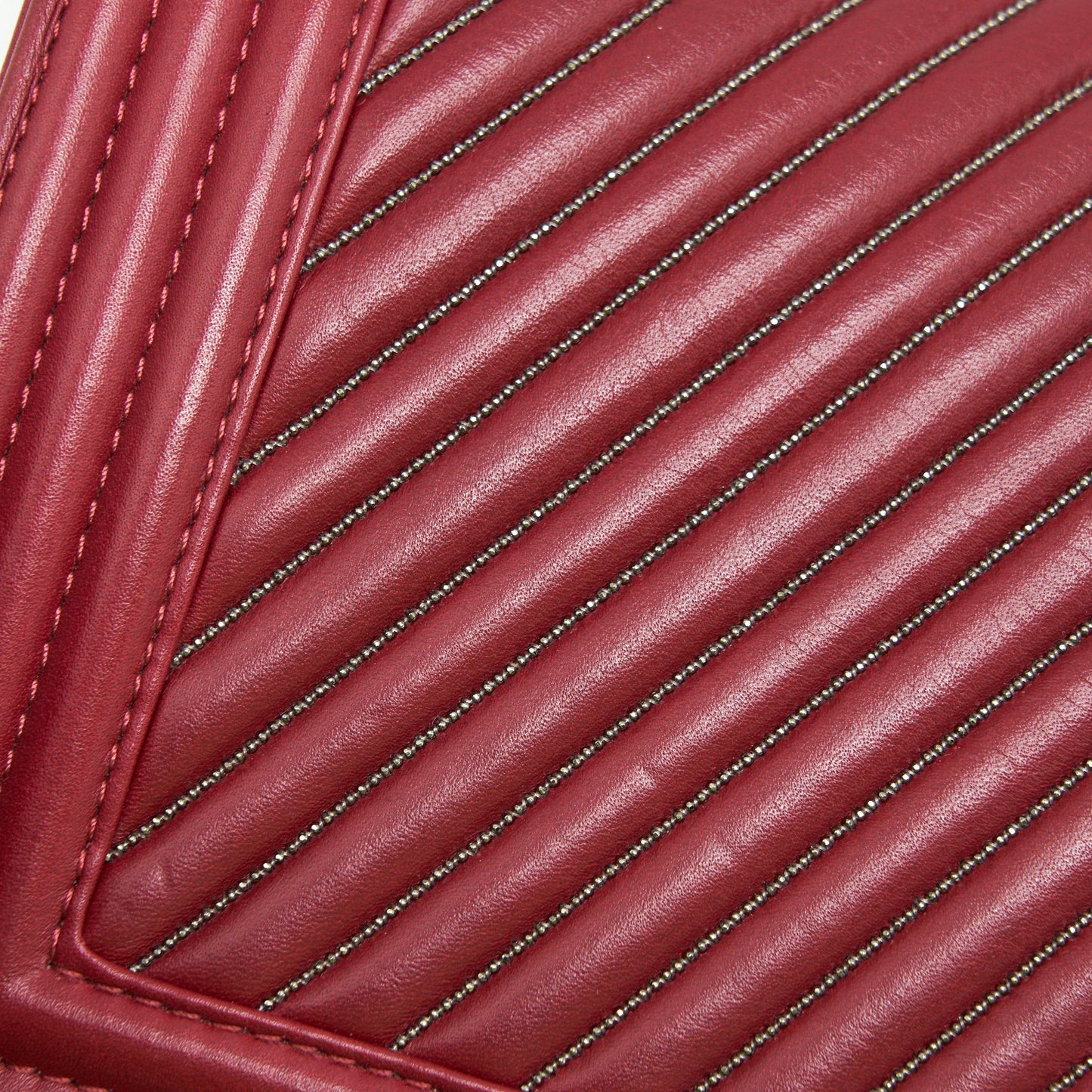 Chanel Medium Chevron Boy Chanel Bag Limited Edition dark red