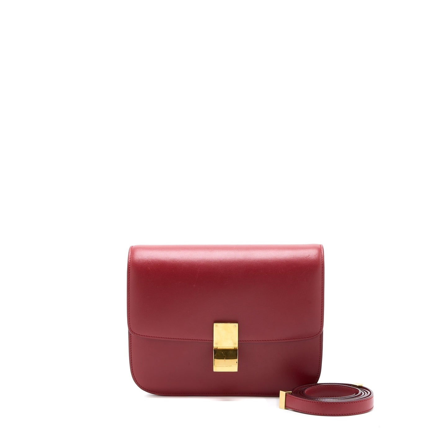 Celine Medium Classic Box Calfskin Red