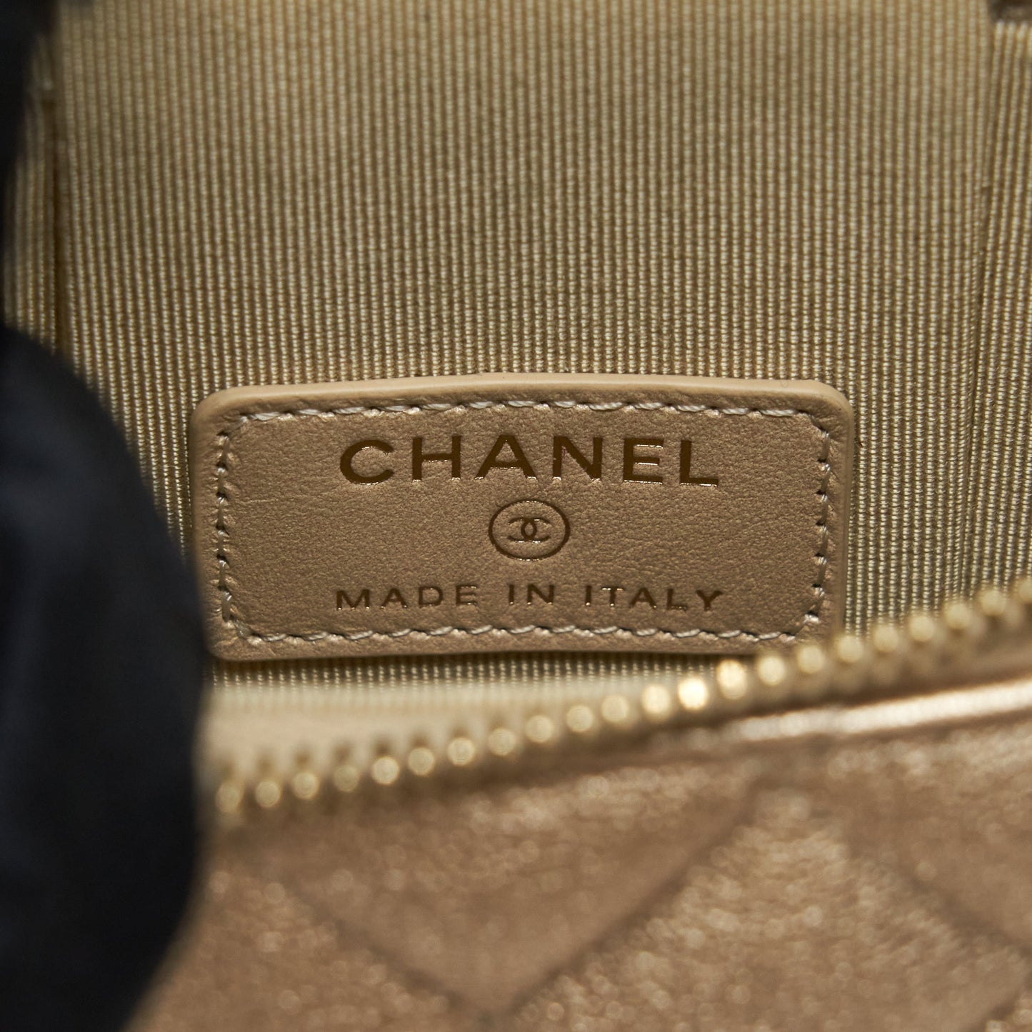 Chanel Classic Vanity Phone Holder With Chain Lambskin Gold