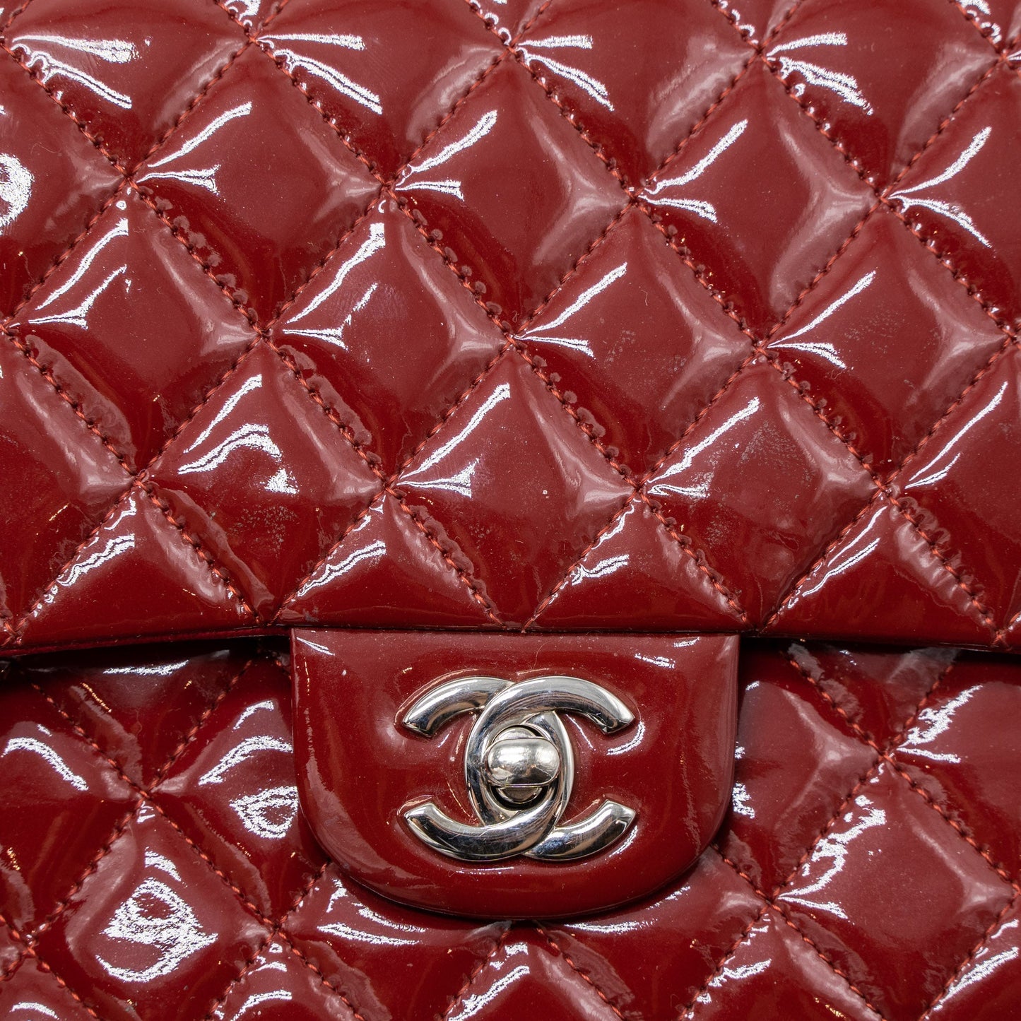 Chanel Medium Classic Double Flap Bag Patent Red