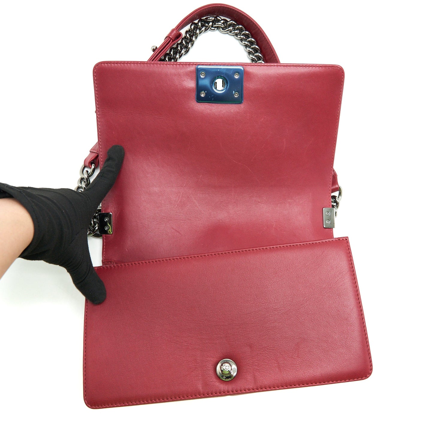 Chanel Medium Chevron Boy Chanel Bag Limited Edition dark red