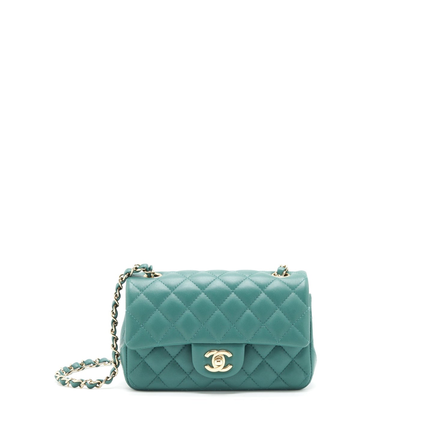 Chanel 21A Mini Rectangular Flap Bag Lambskin Light green L