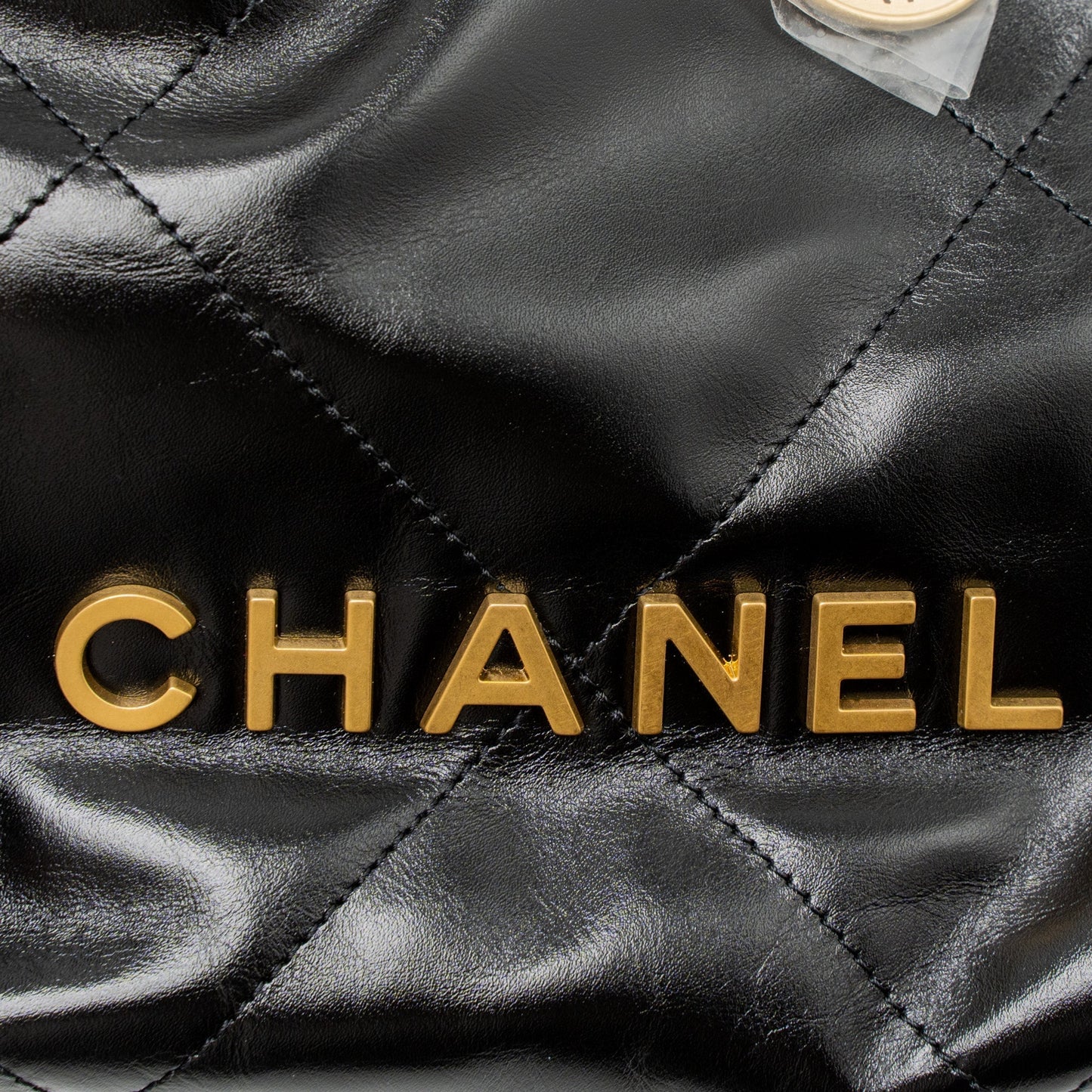 Chanel 23s Mini 22 Bag Shiny Calfskin Black Brushed  (Microchip)