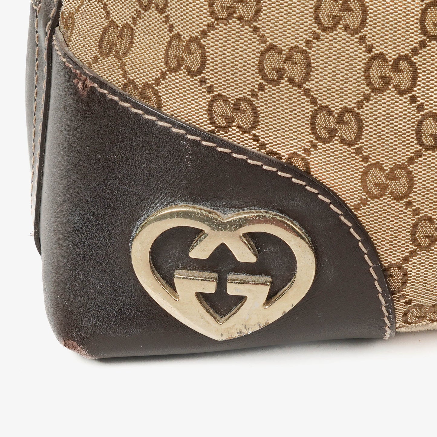 Gucci GG Canvas Lovely Heart Hobo Bag