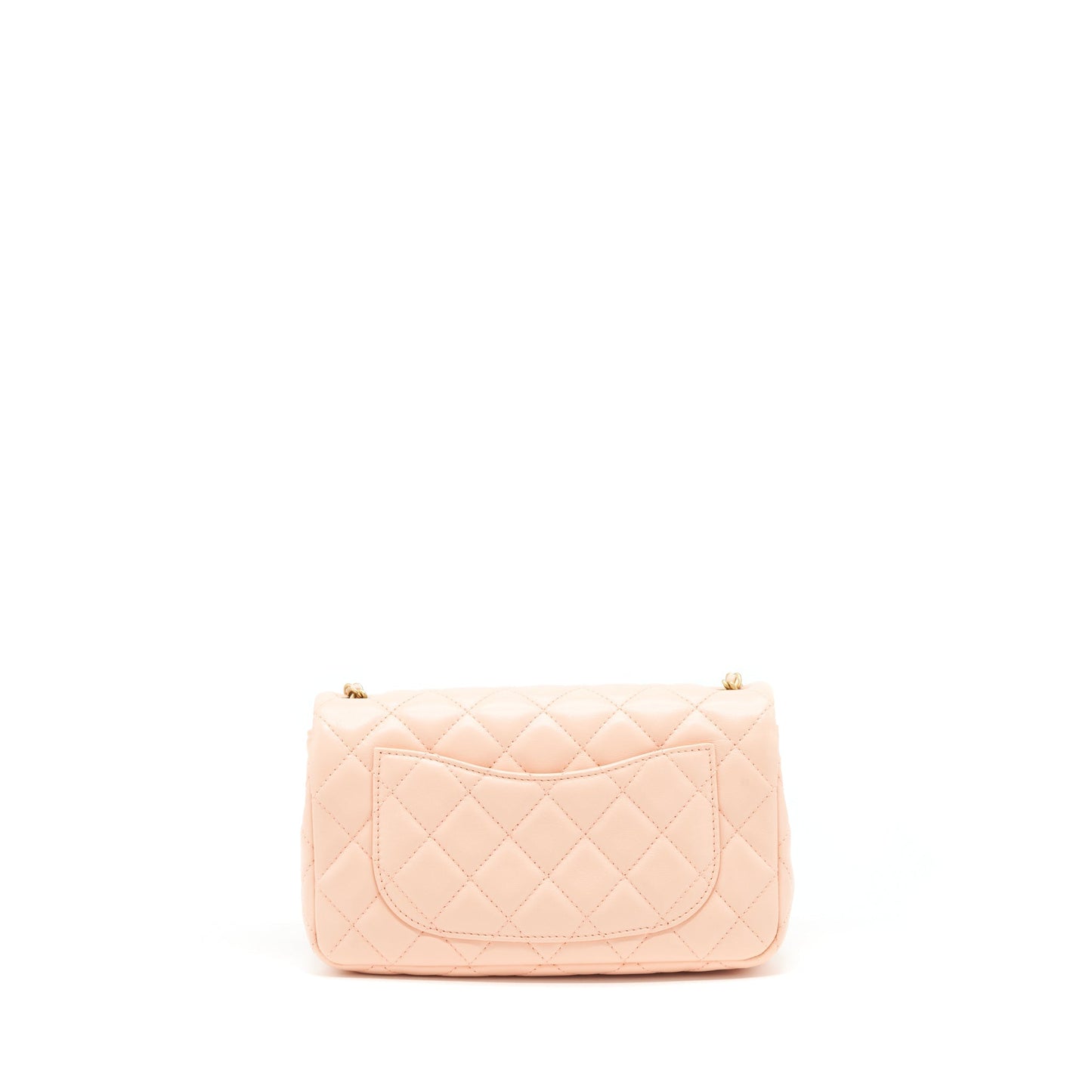 Chanel 22C Pearl Crush Mini Rectangular Flap Bag Lambskin Light Orange / Peach