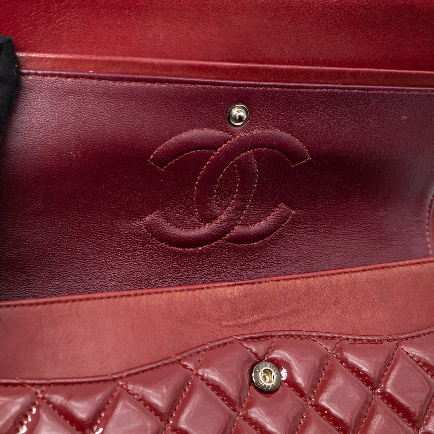 Chanel Medium Classic Double Flap Bag Patent Red