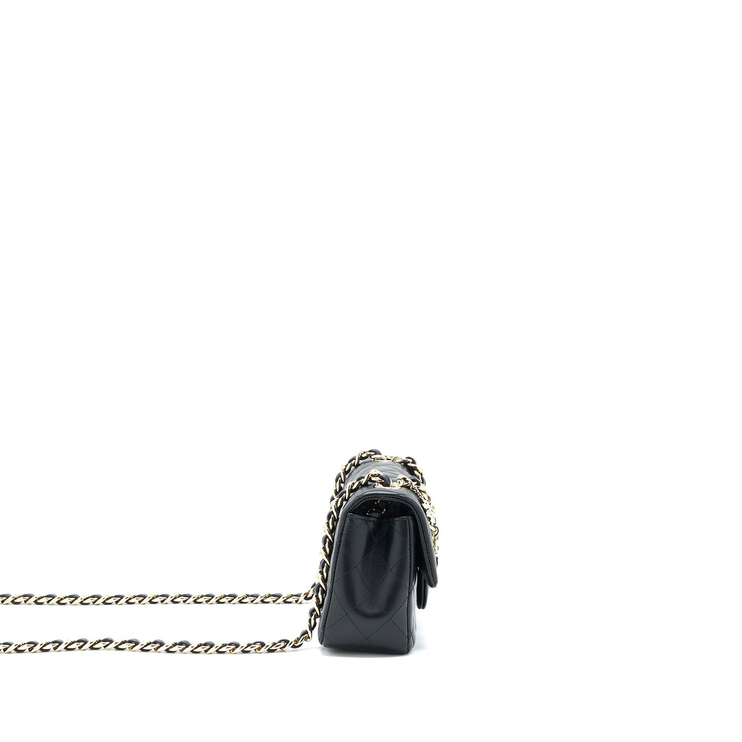 Chanel Mini Rectangular with Coco Bag Charm Limited Edition Lambskin Black L