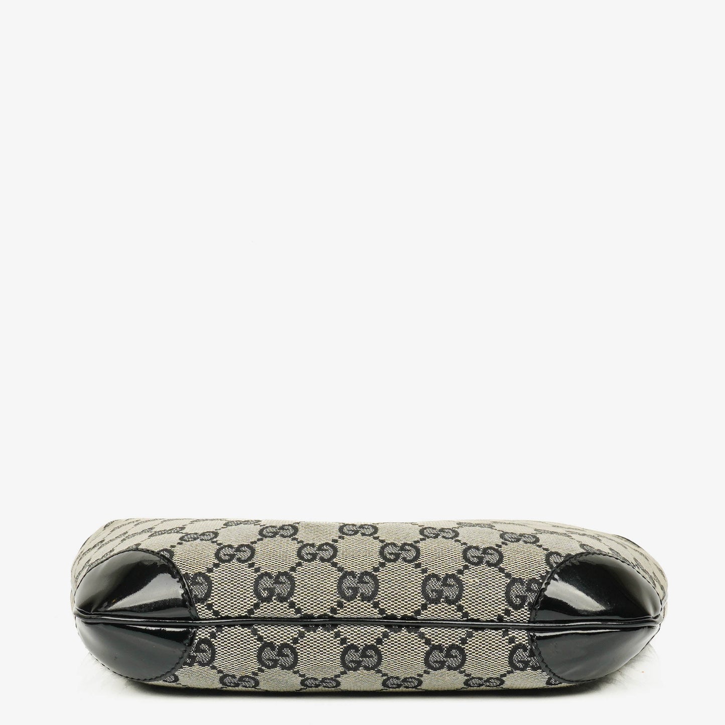 Gucci Black Patent Leather Braided Handle Ring Hobo Bag