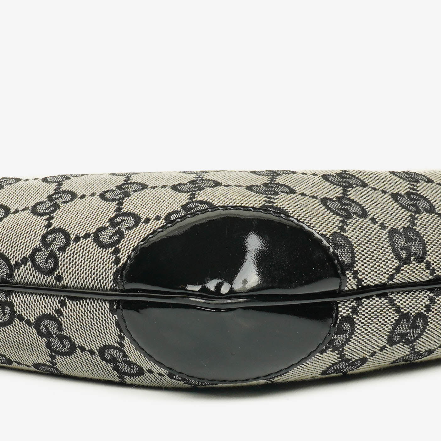 Gucci Black Patent Leather Braided Handle Ring Hobo Bag