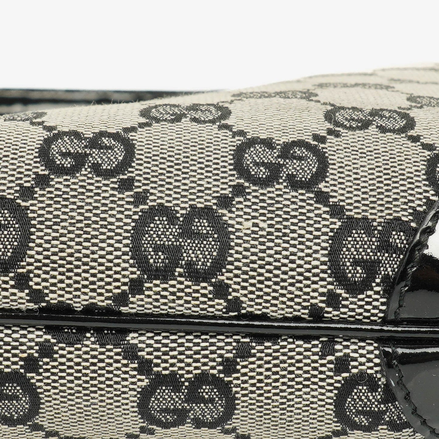 Gucci Black Patent Leather Braided Handle Ring Hobo Bag