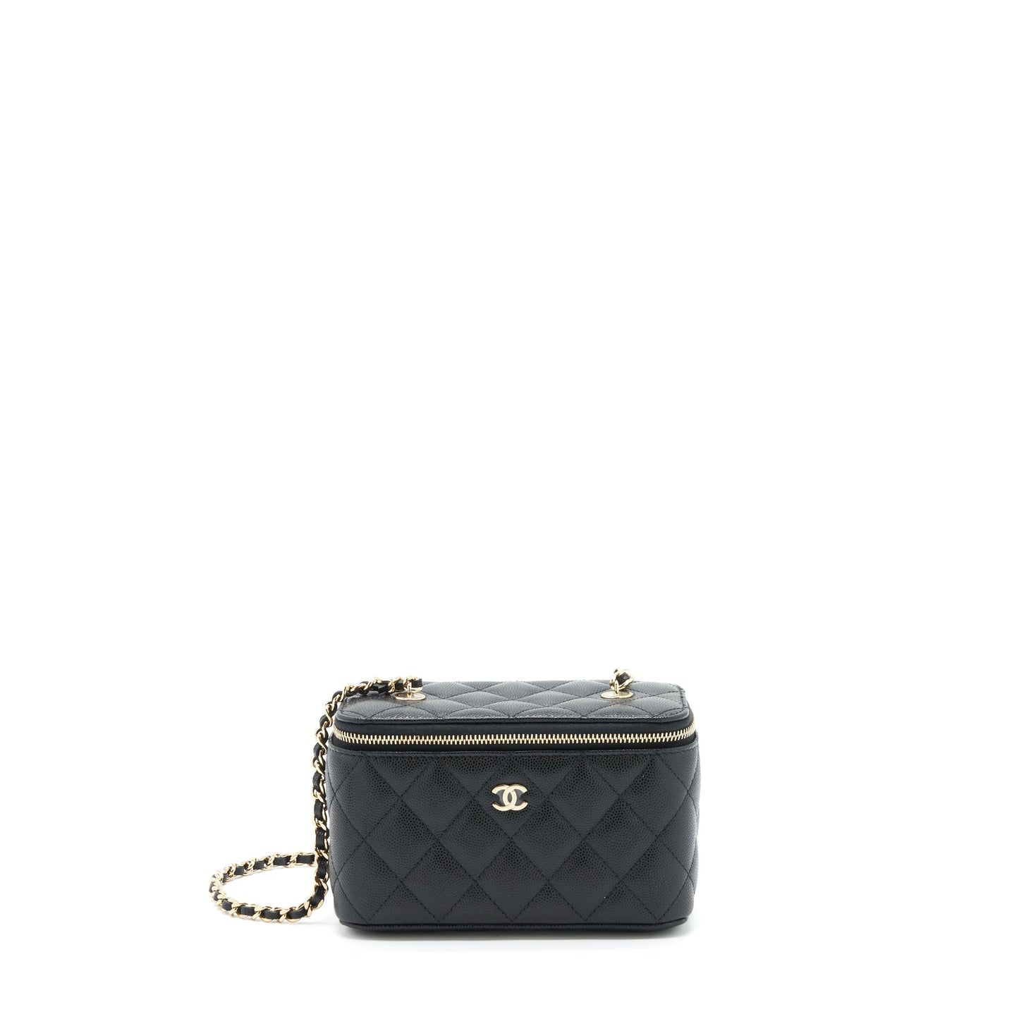 Chanel 22S Long Vanity With Chain Caviar Black L