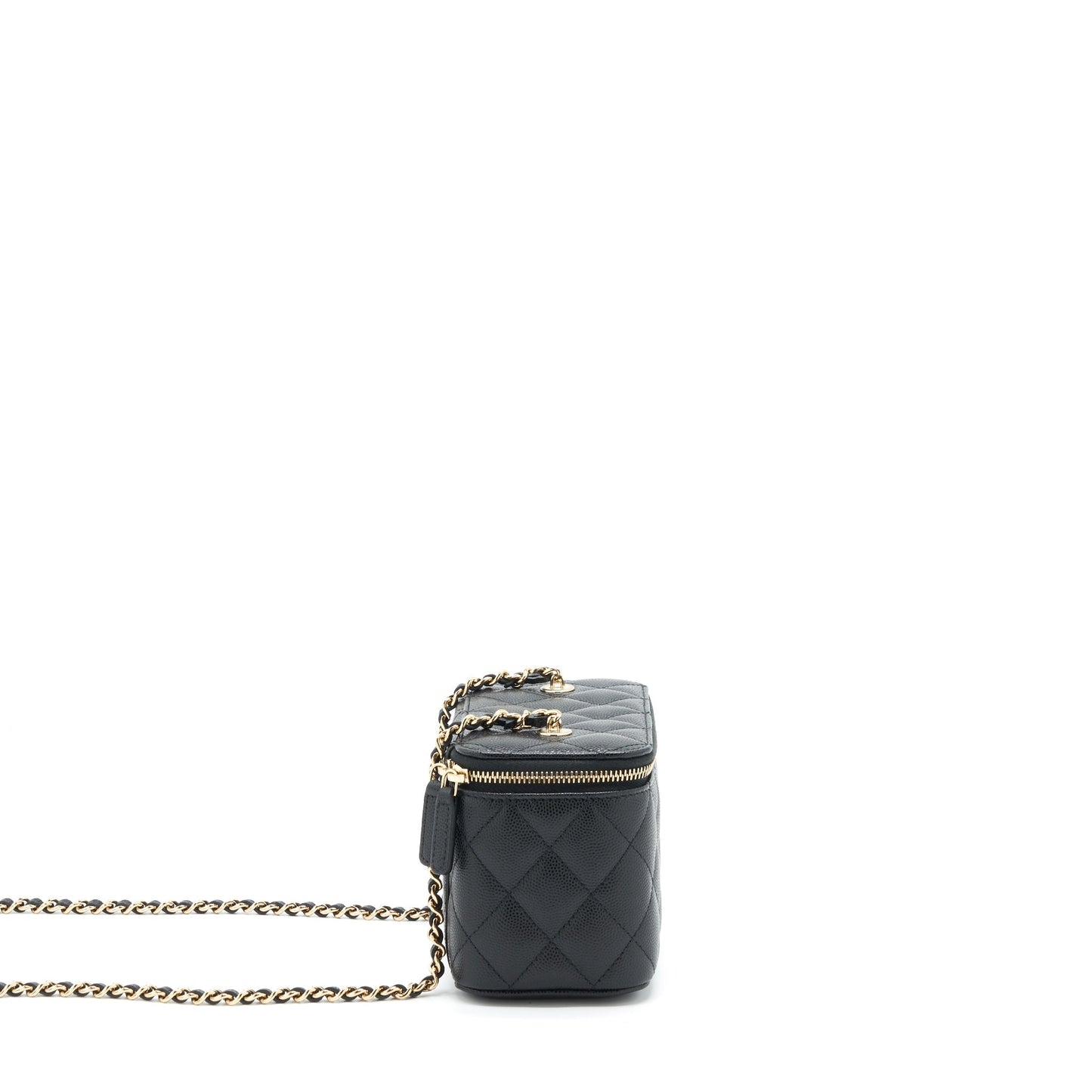 Chanel 22S Long Vanity With Chain Caviar Black L