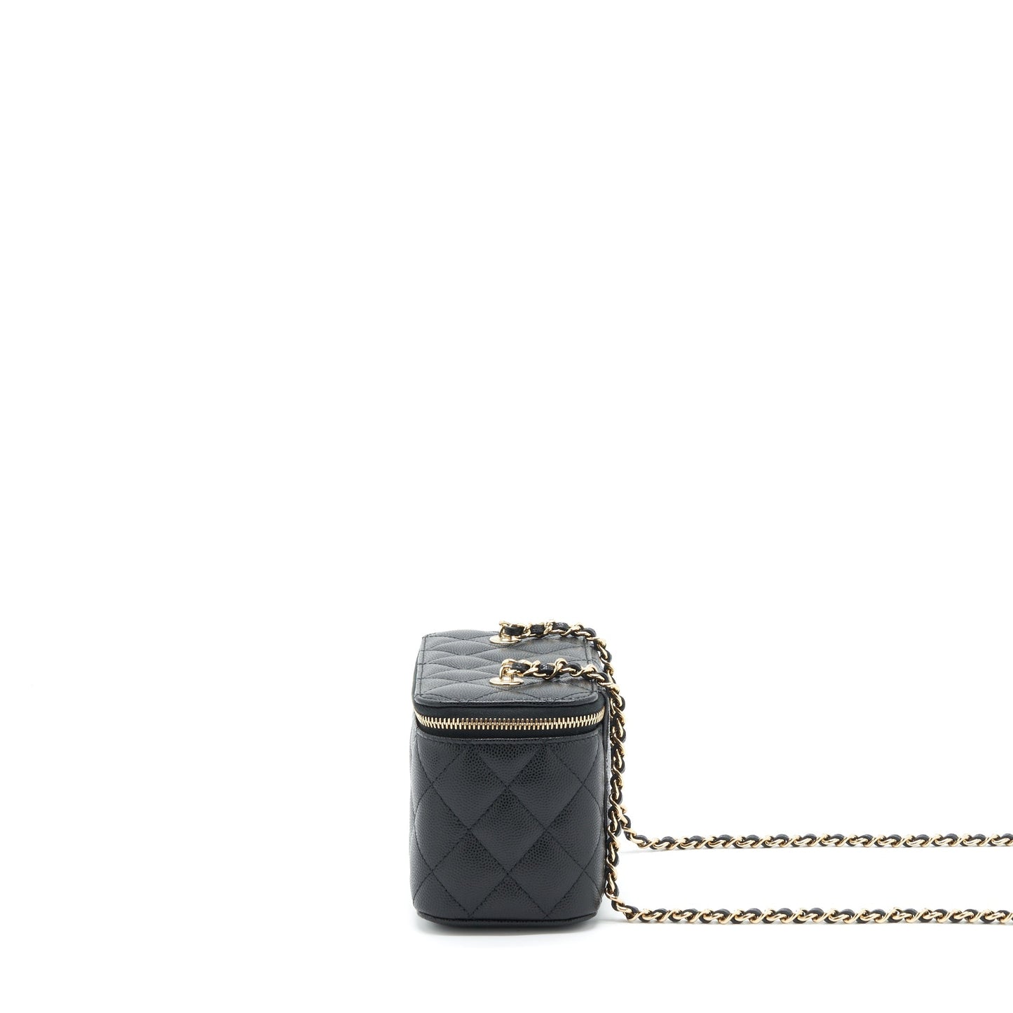Chanel 22S Long Vanity With Chain Caviar Black L