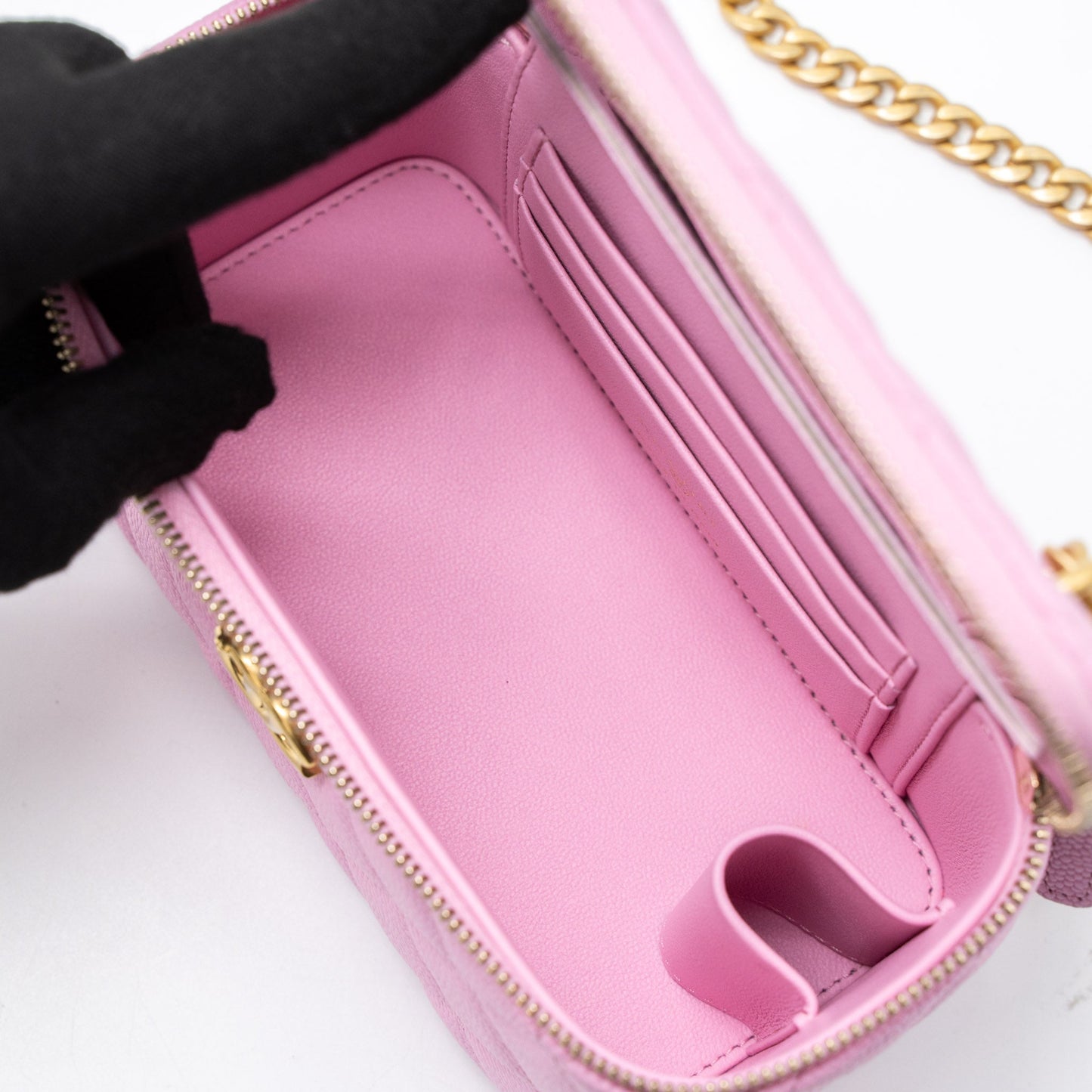 Chanel 23P Coco Love Long Vanity with Chain Caviar Pink  (Microchip)