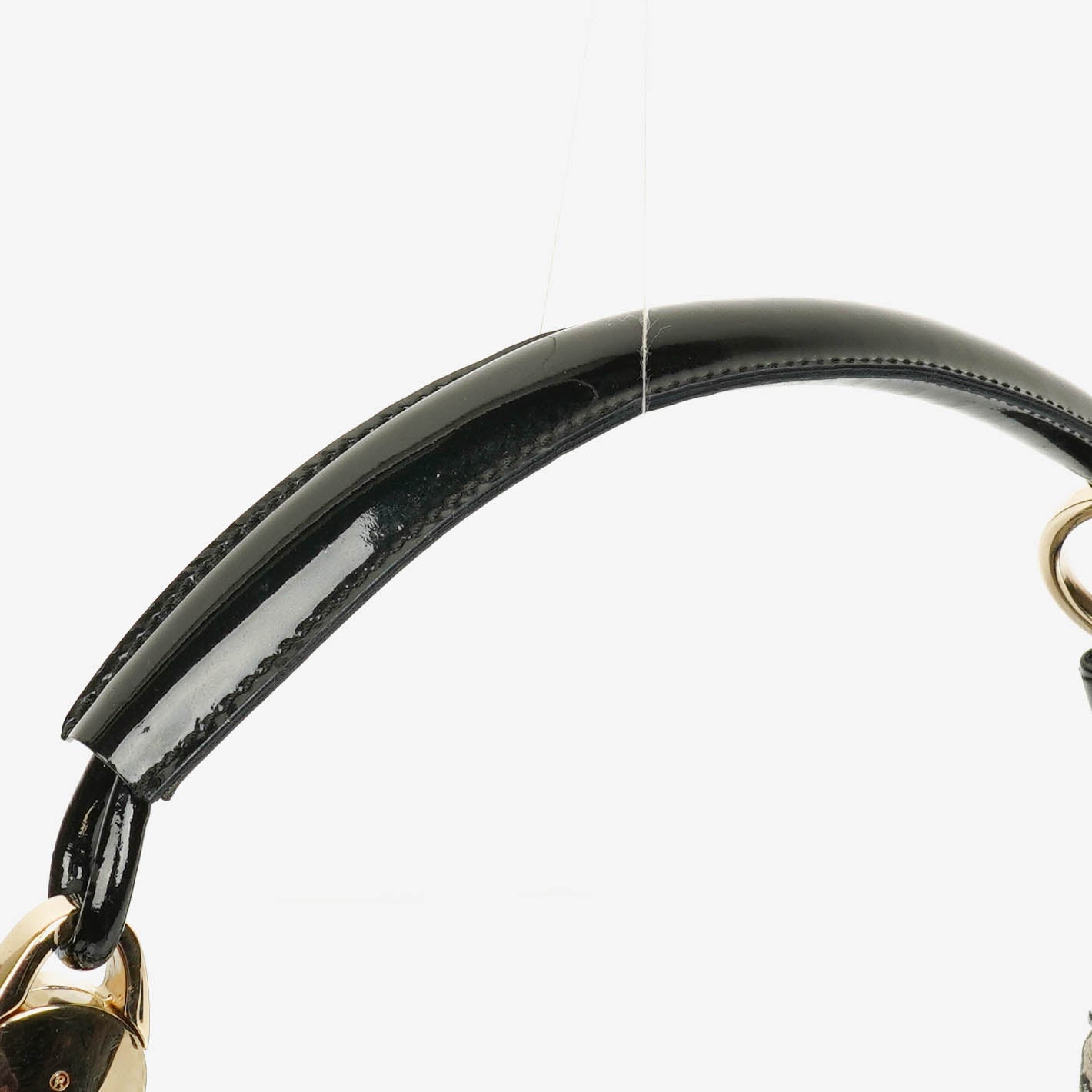 Gucci Black Patent Leather Braided Handle Ring Hobo Bag