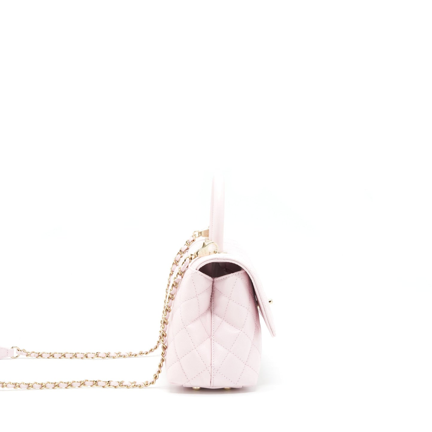 Chanel 22P Small Coco Handle Caviar Light Pink L