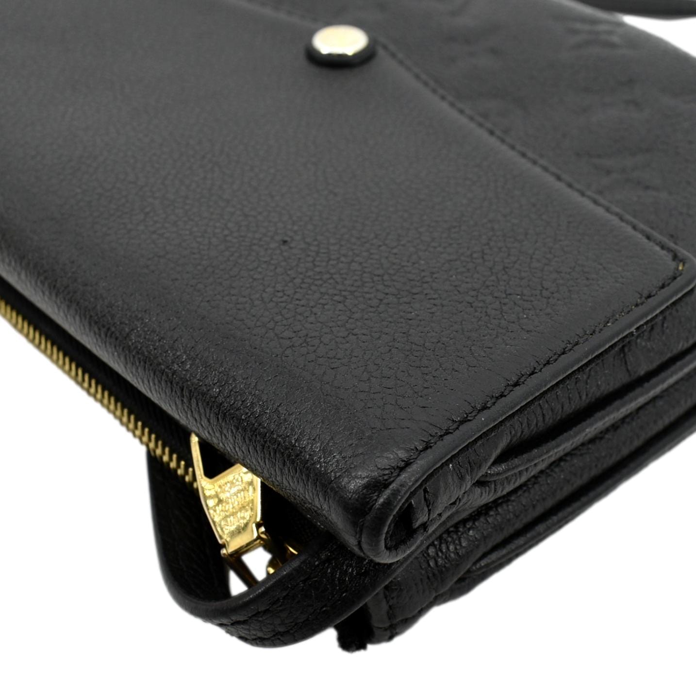 LOUIS VUITTON Twice Pochette Monogram Empreinte Crossbody Bag Black