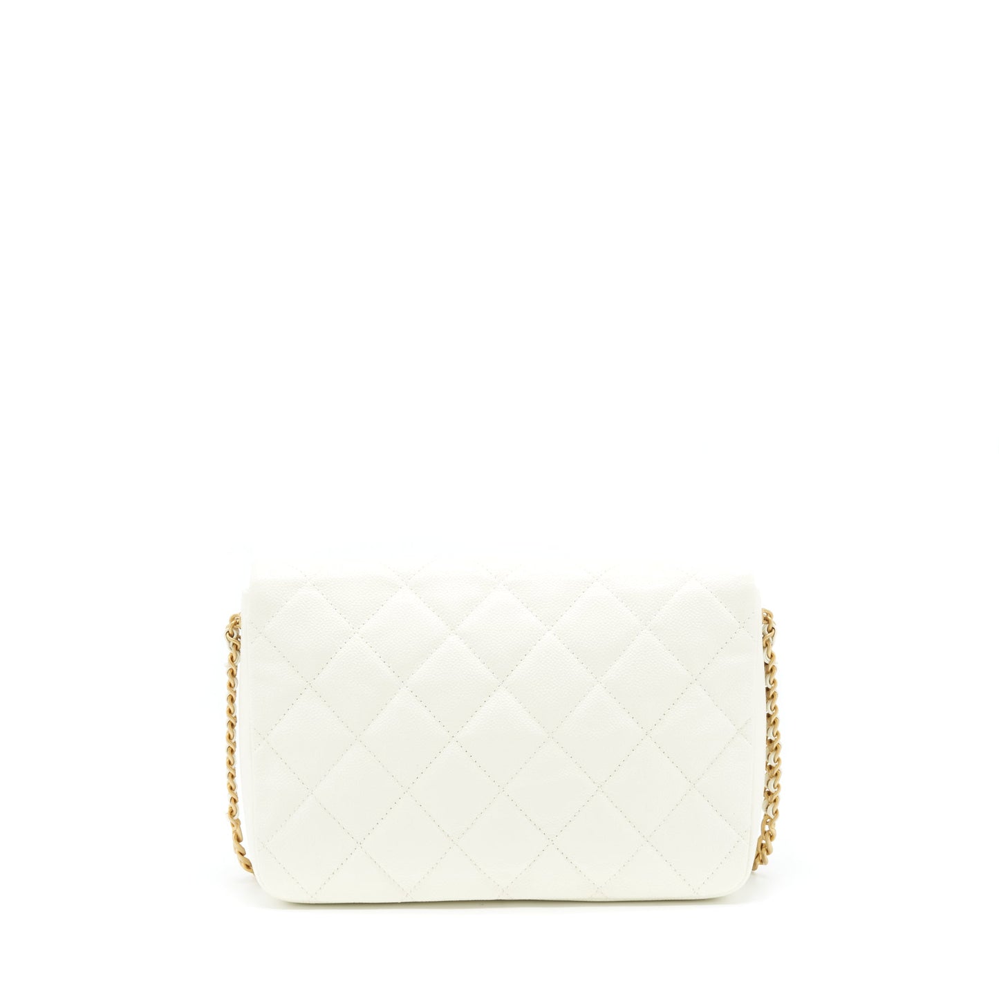 Chanel 22S Melody Medium Flap Bag Caviar White  (Microchip)