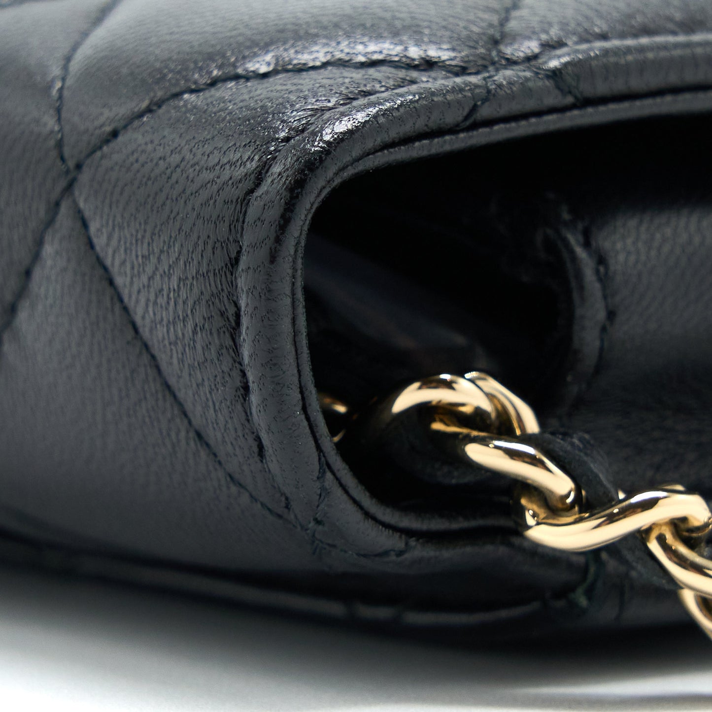 Chanel Flap Phone Pouch with Chain Black Lambskin