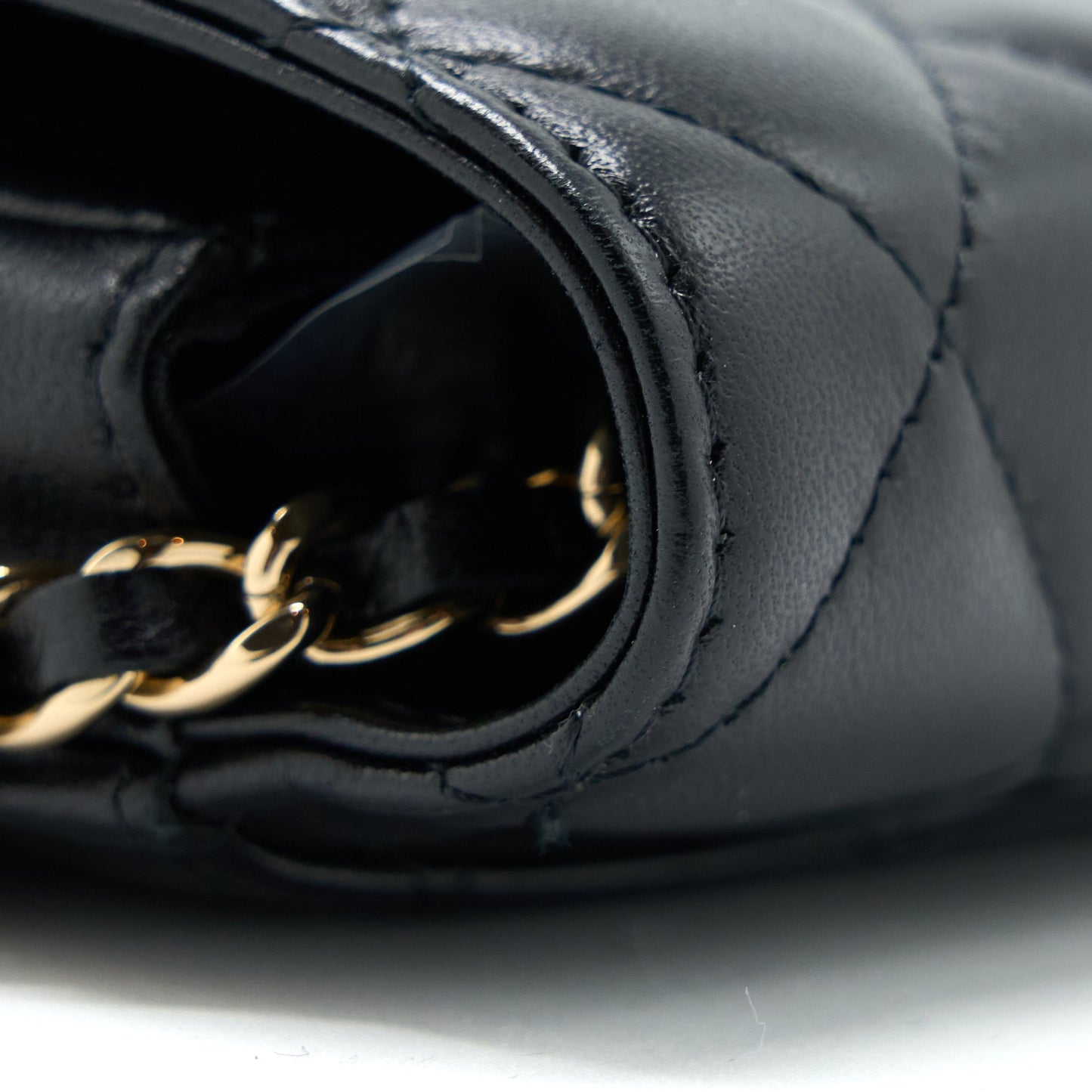 Chanel Flap Phone Pouch with Chain Black Lambskin